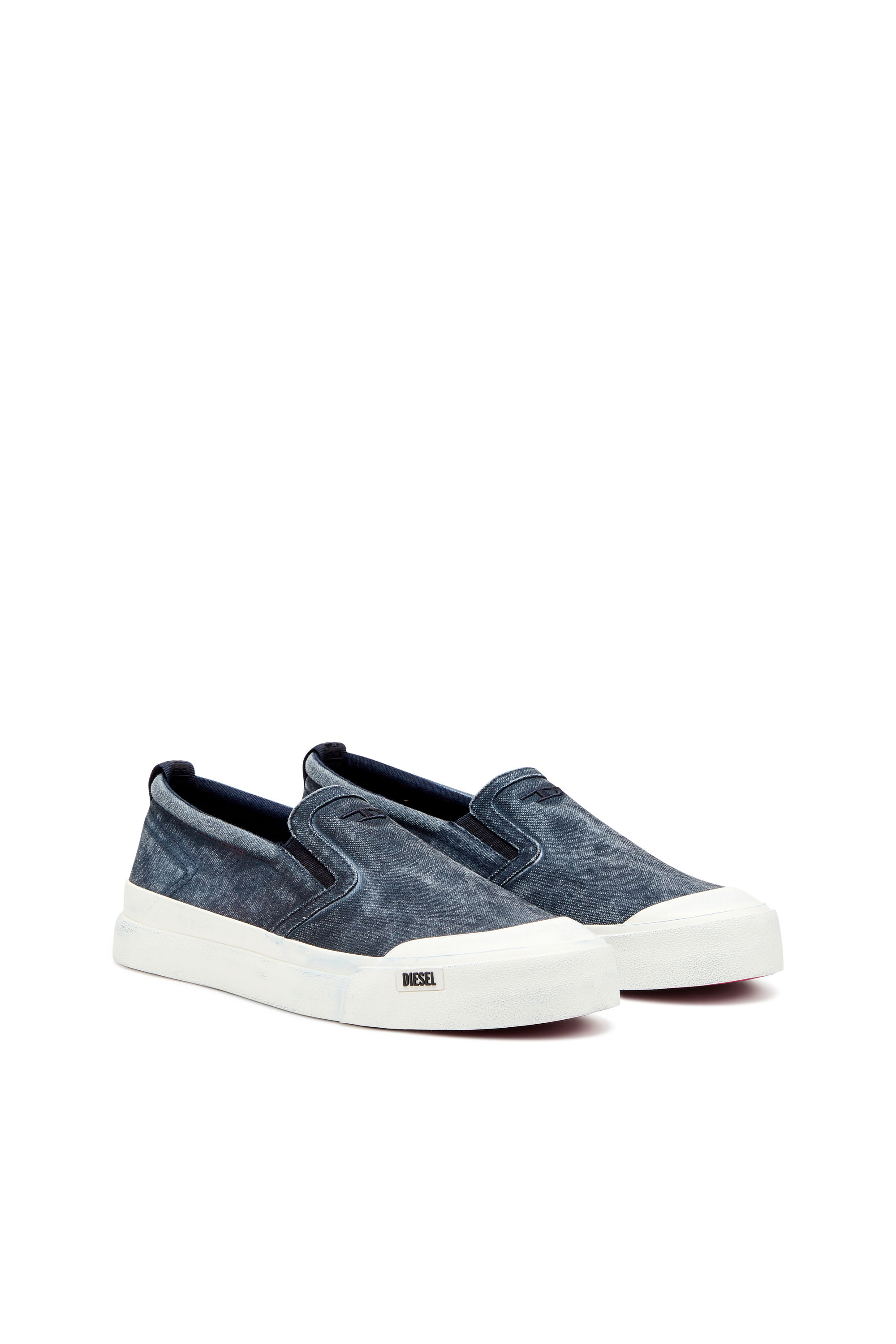 Diesel - S-ATHOS SLIP ON, S-Athos-Deportivas sin cordones de lona con bordado D Hombre in Azul marino - 2