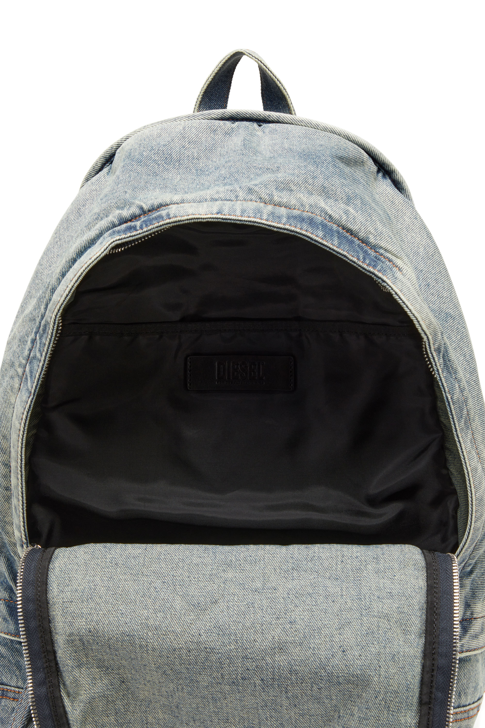 Diesel - RAVE BACKPACK, Rave-Mochila de denim solarizado Hombre in Azul marino - 4