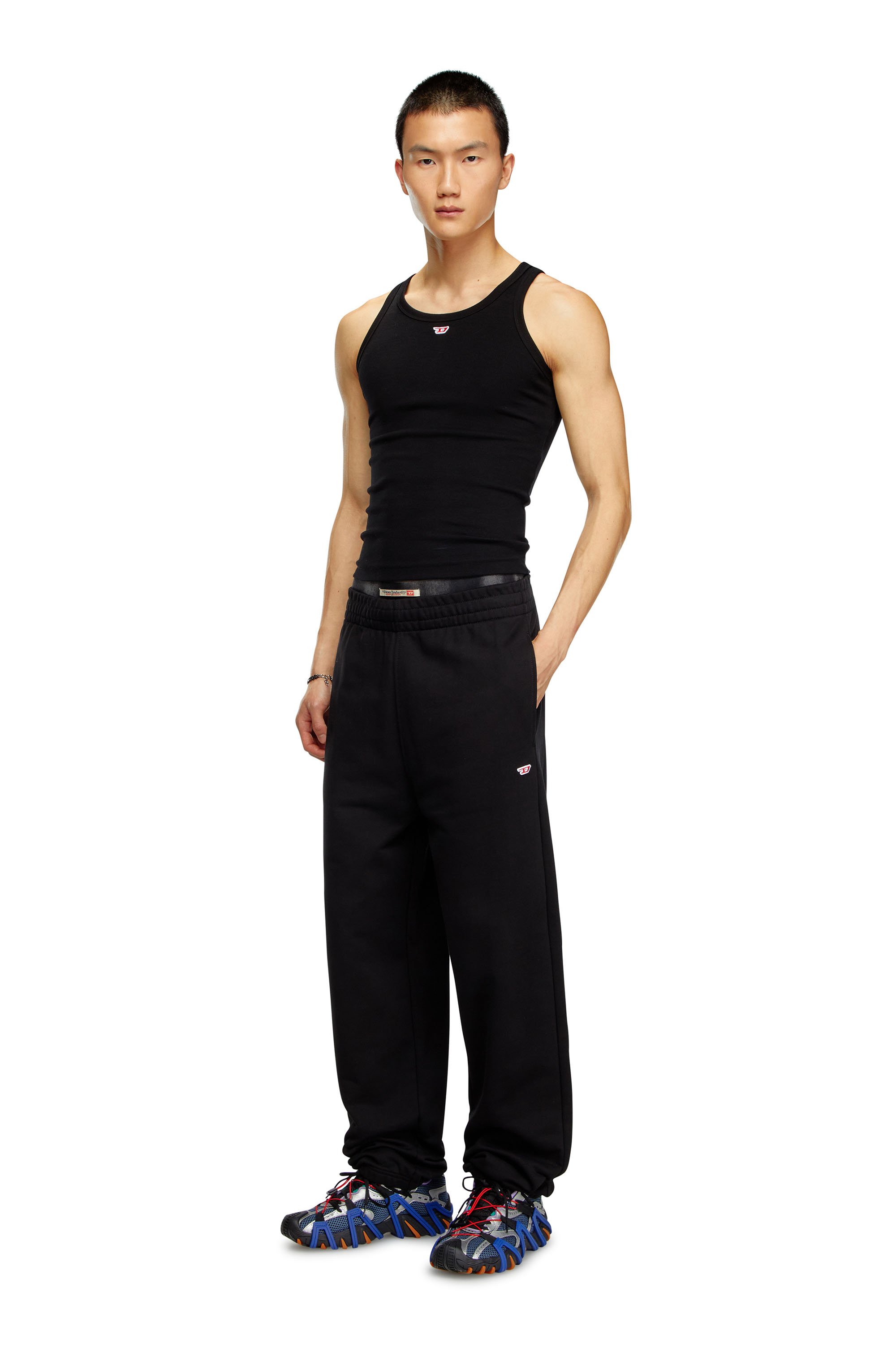 Diesel - P-MARKY-D, Man's Track pants with embroidered D patch in Black - 3