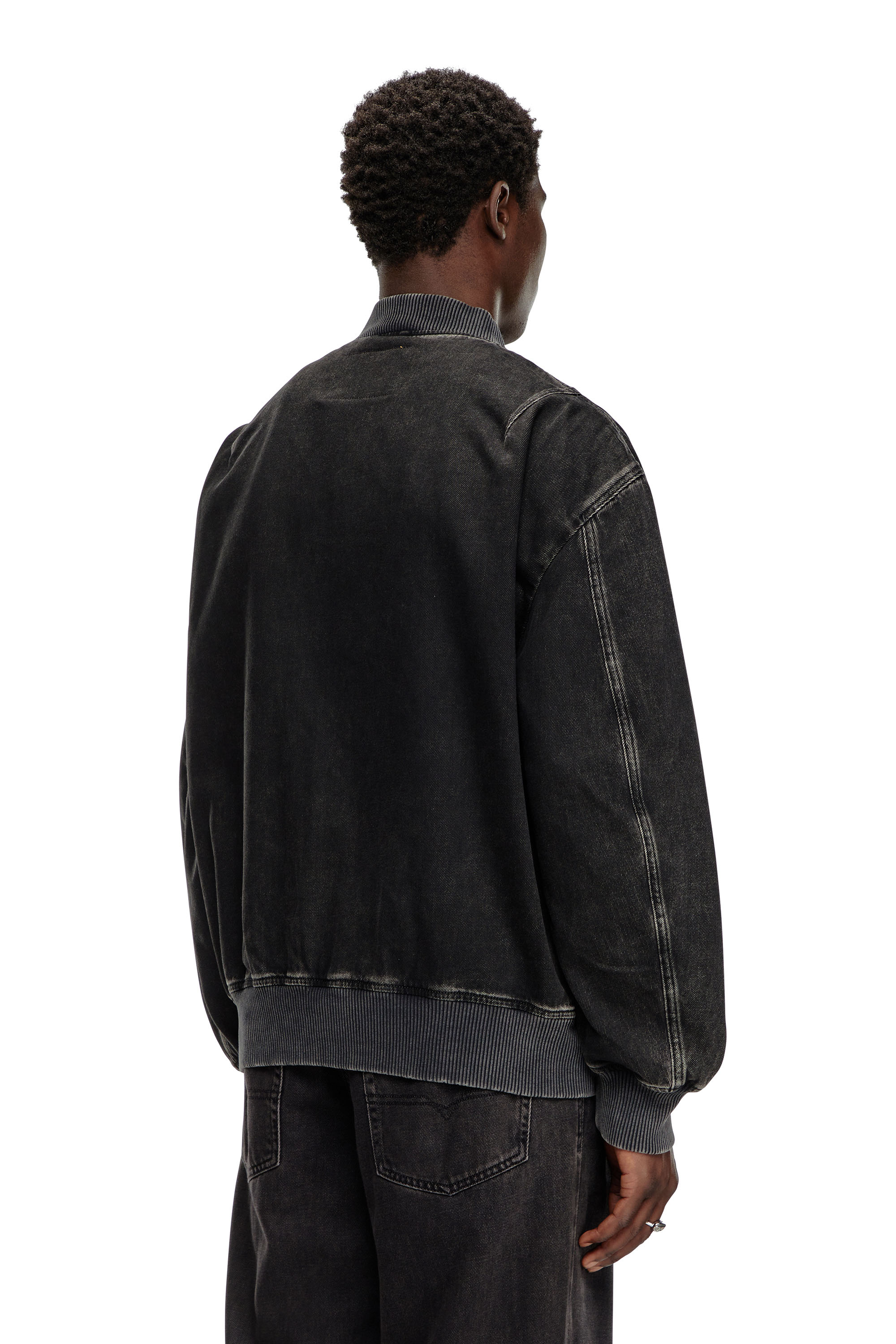 Diesel - D-VINZ, Chaqueta bomber en denim de lavado impecable Hombre in Negro - 3