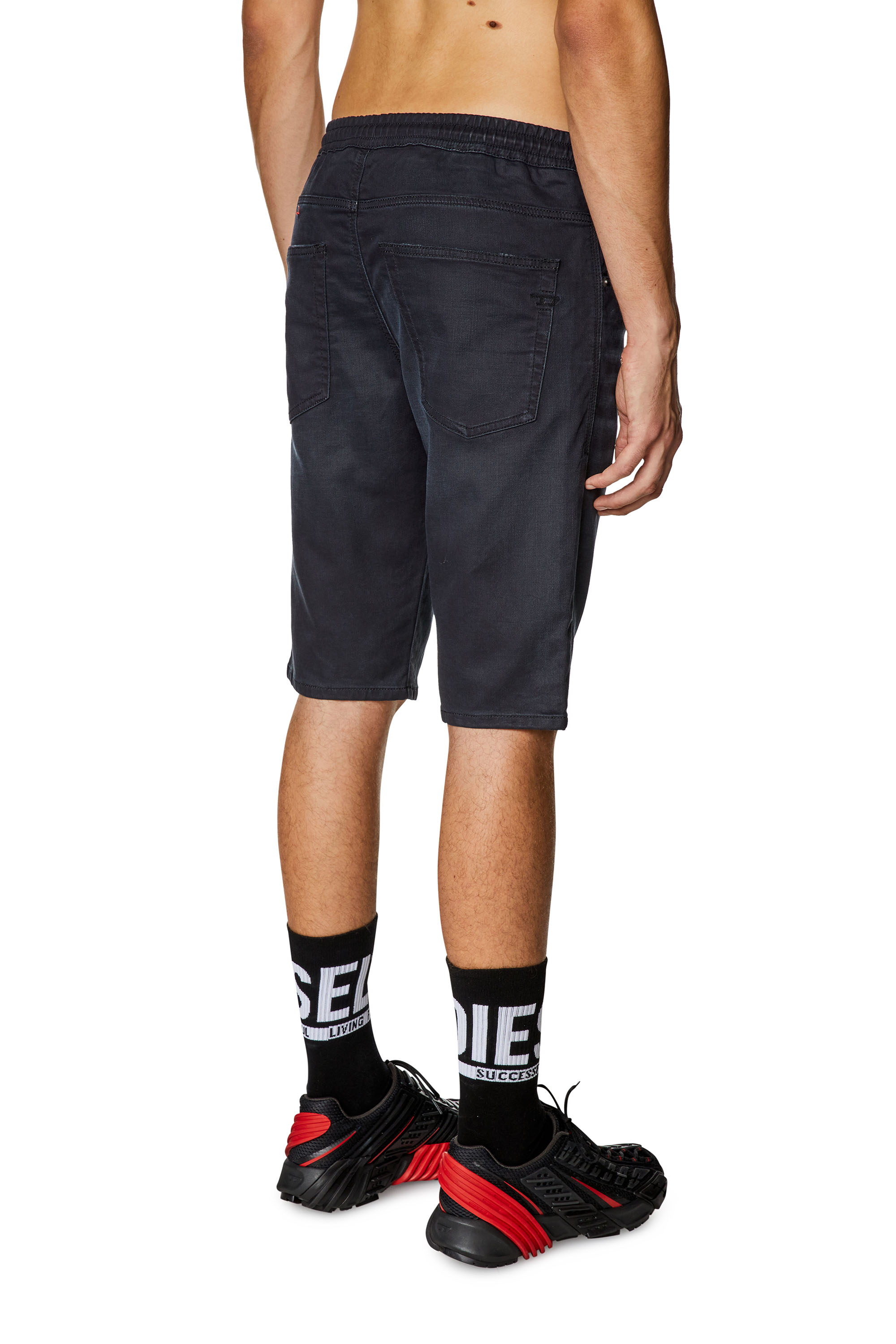 Diesel - 2033 D-KROOLEY-SHORT JOGG, Man's Chino shorts in JoggJeans in Black - 2