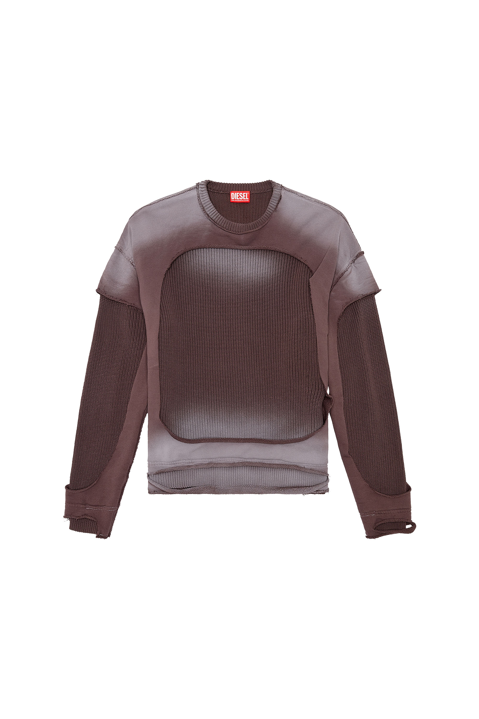 Diesel - K-OSBERT, Man's Jumper with destroyed peel-off effect in Dark grey - 5