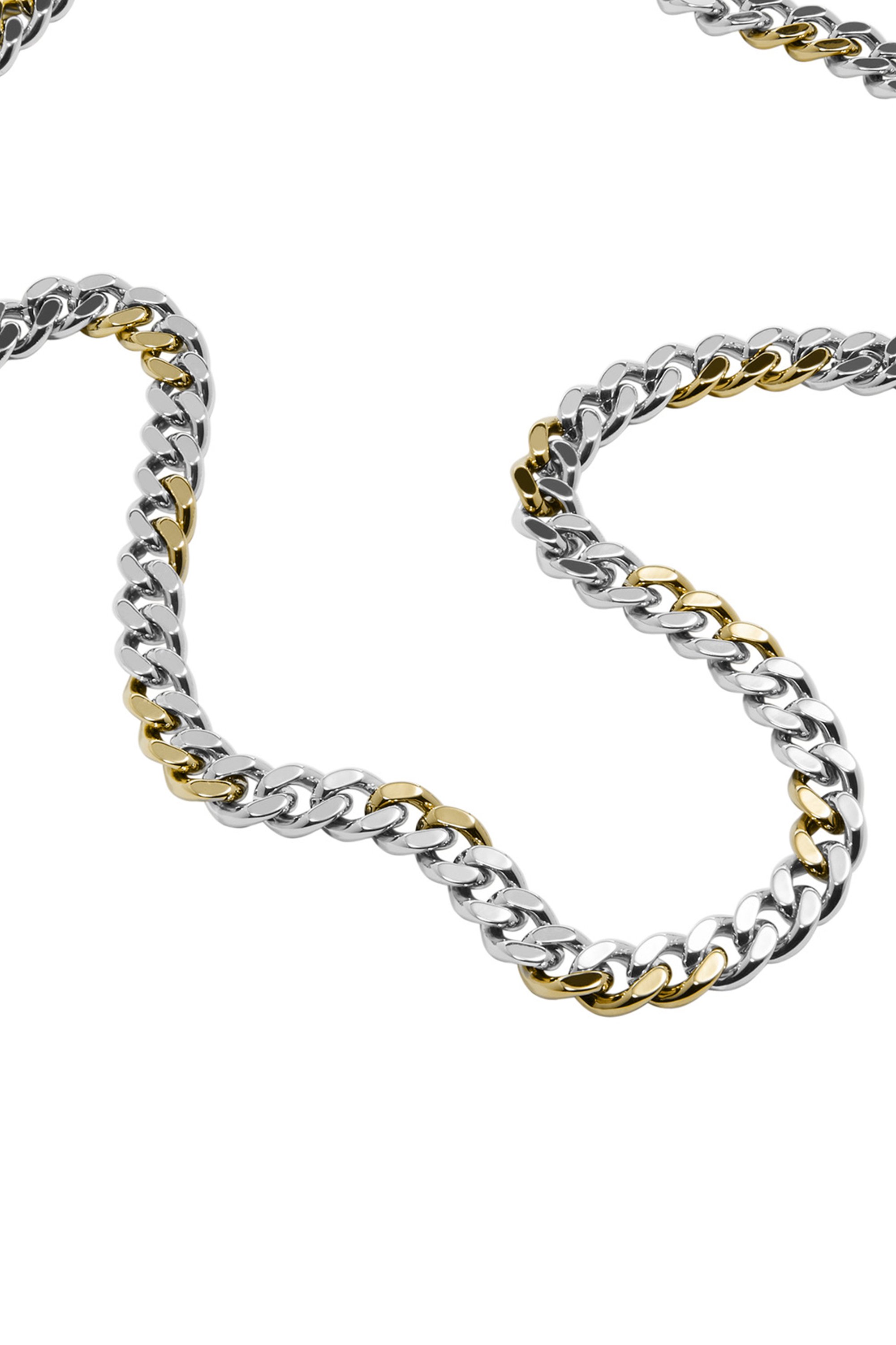 Diesel - DX1355, Unisex's Two-tone stainless steel chain necklace in Silver - 1