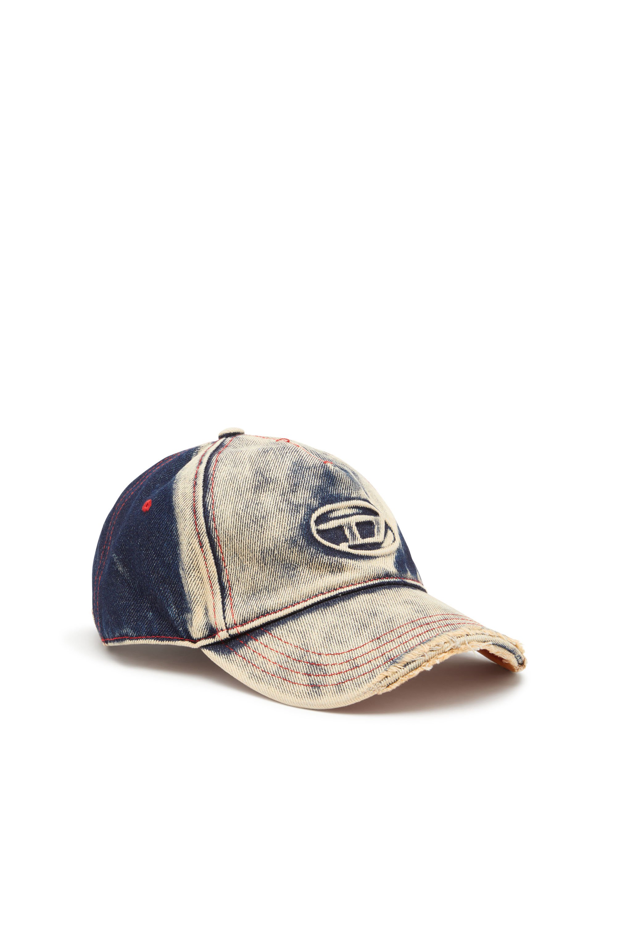 Diesel - C-SEYMON, Unisex's Baseball cap in treated denim in Blue/White - 1