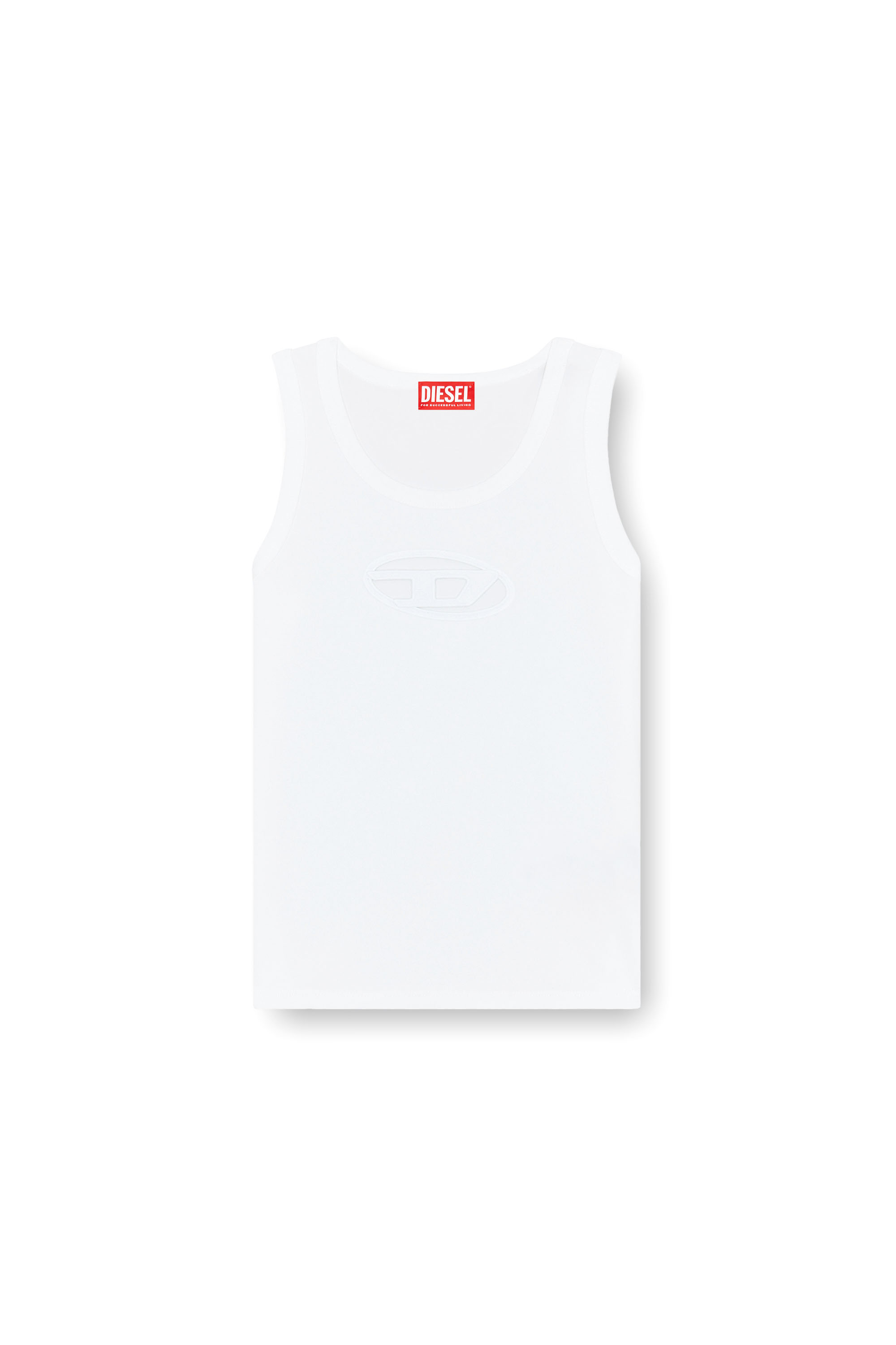 Diesel - T-LYNYS-OD, Woman's Tank top with cut-out Oval D logo in White - 4