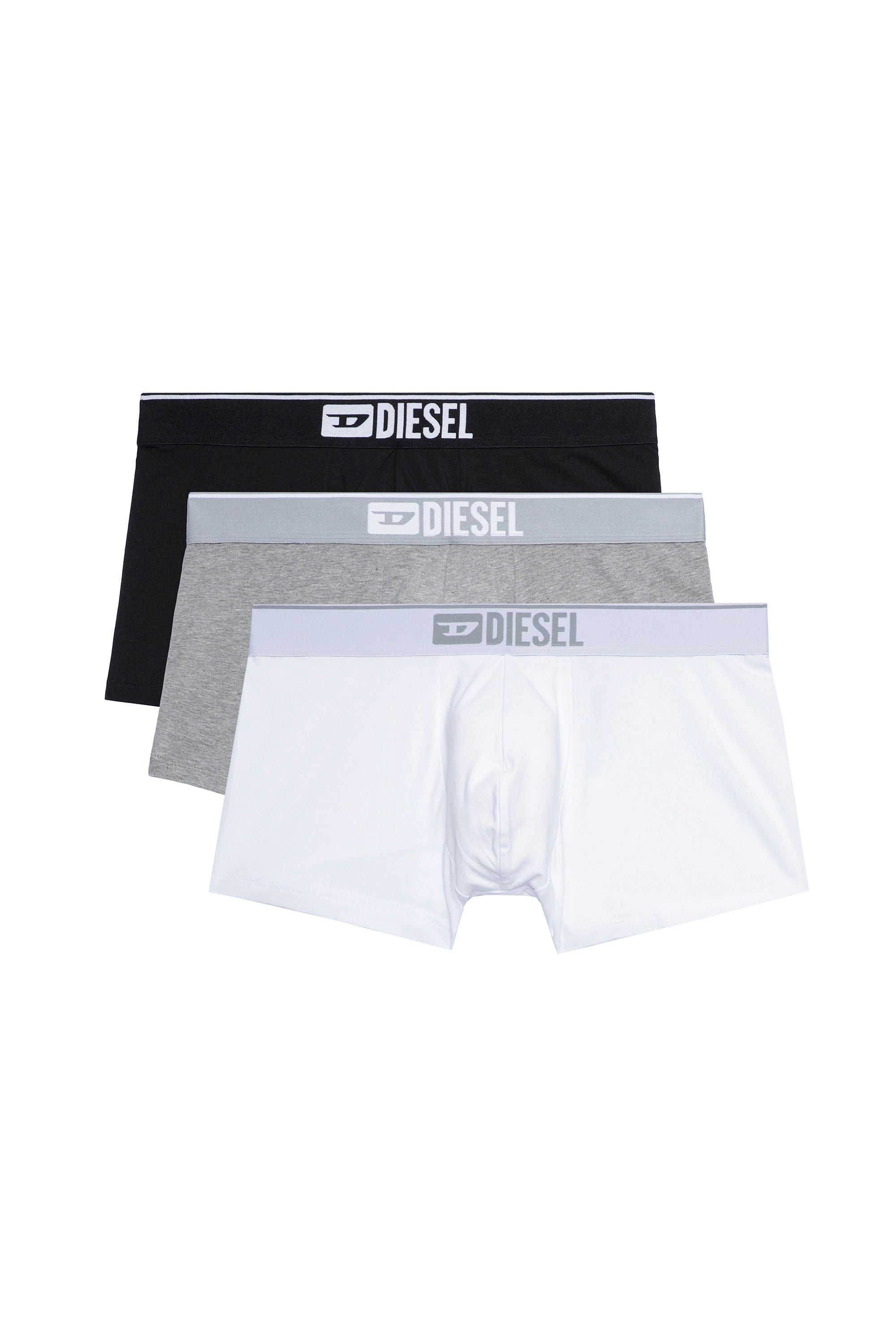 Diesel - UMBX-DAMIENTHREEPACK, Man's Three-pack of plain boxer briefs in White/Grey - 1