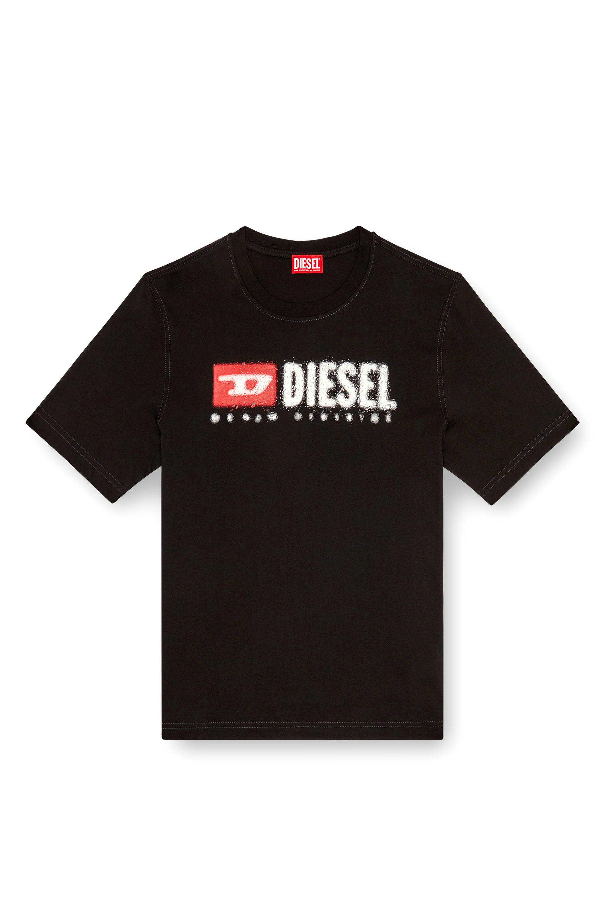 Diesel - T-ADJUST-K14, Man's T-shirt with splashed-effect logo in Black - 4