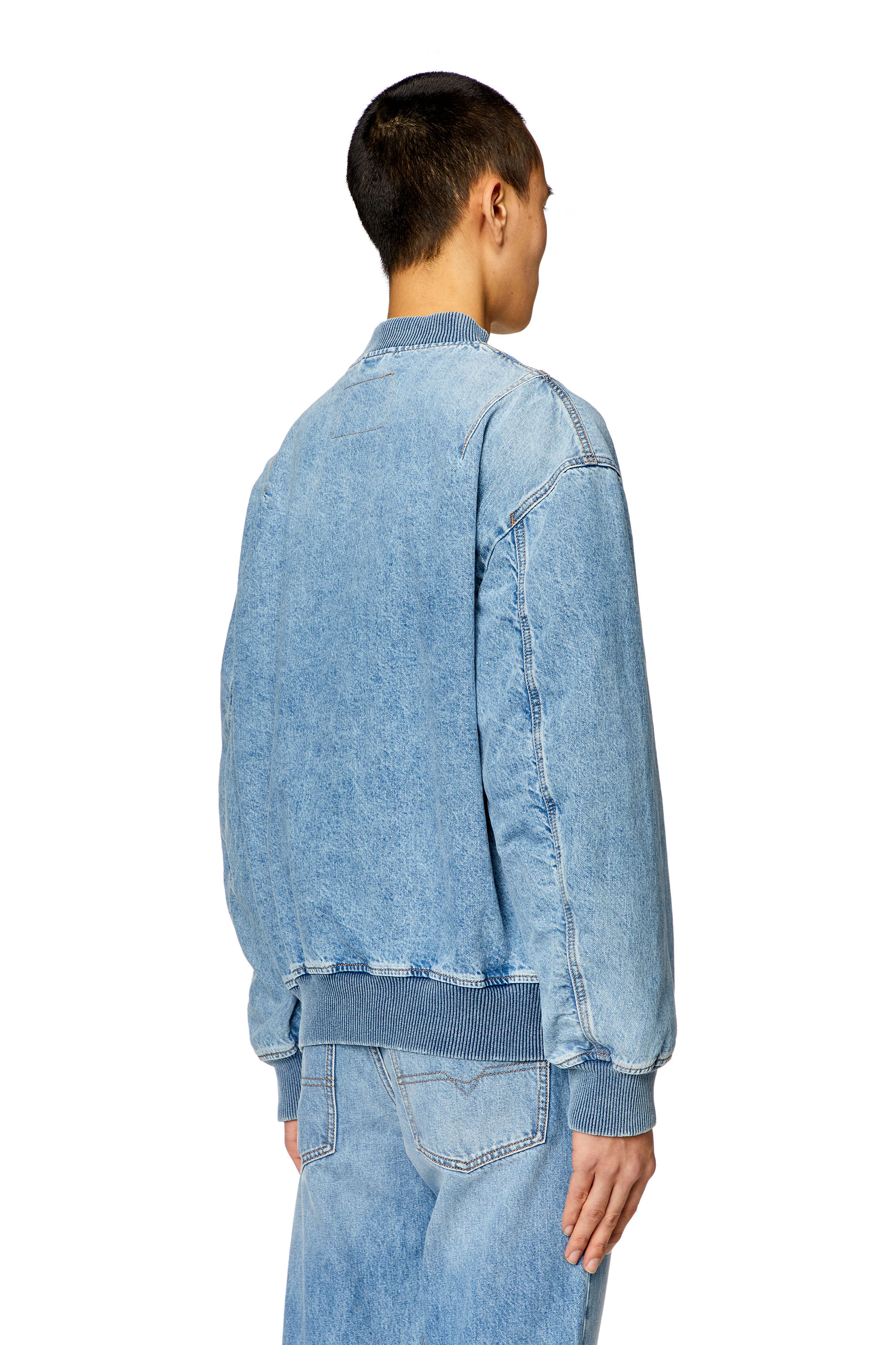 Diesel - D-VINZ, Chaqueta bomber en denim Hombre in Azul marino - 3