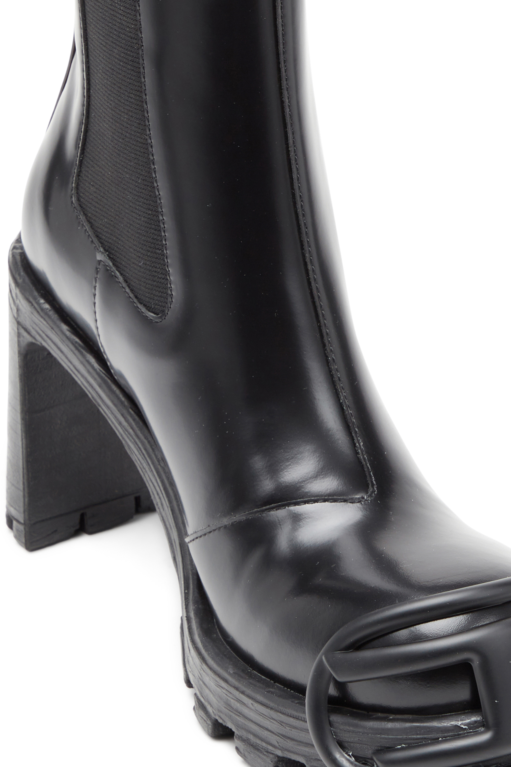 Diesel - D-HAMMER CH D W, D-Hammer-Botas de tacón alto con placa Oval D Mujer in Negro - 6