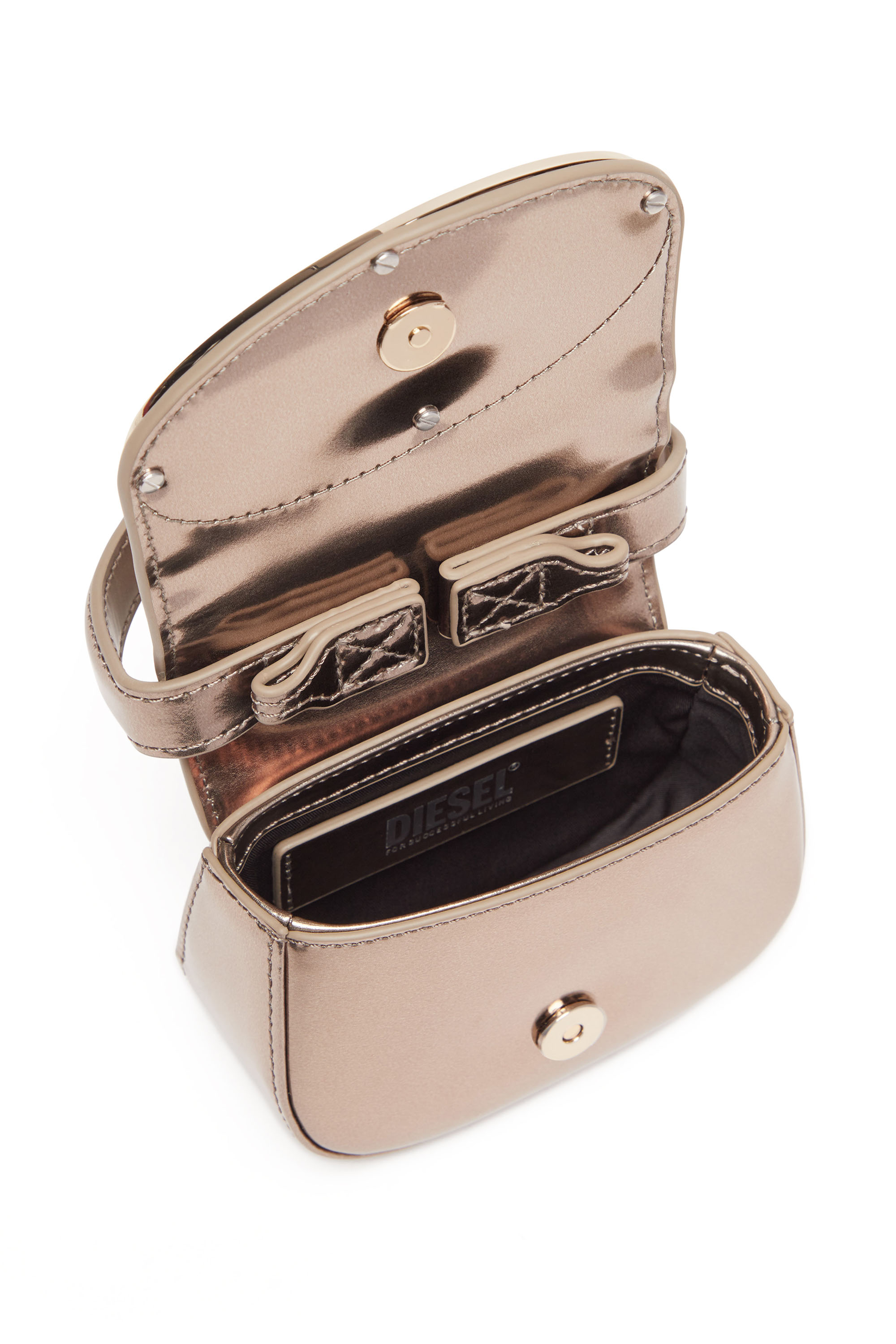 Diesel - 1DR-XS-S, Woman's 1DR-XS-S-Iconic mini bag in mirrored leather in Bronze - 4