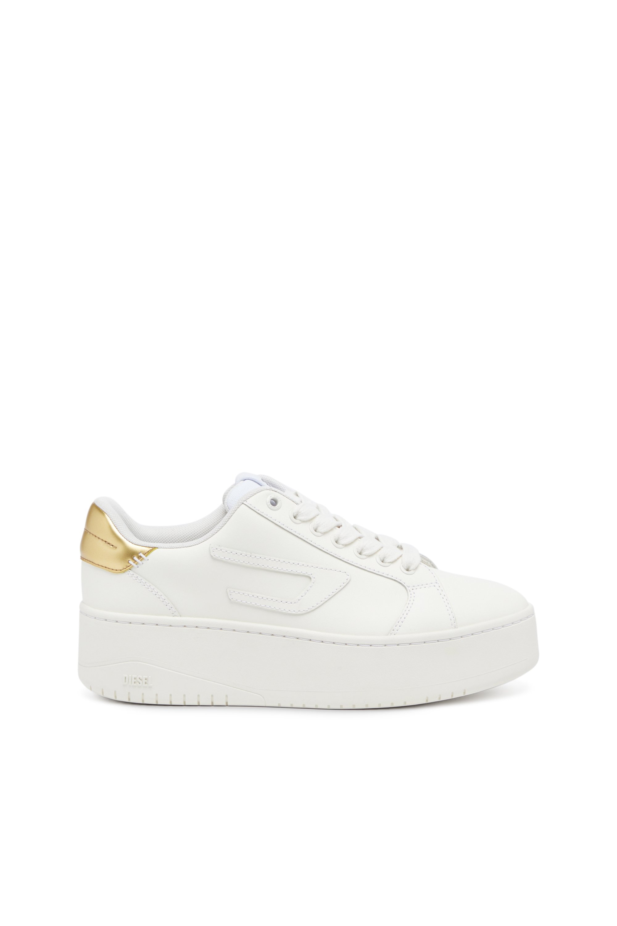 Diesel - S-ATHENE BOLD W, Woman's S-Athene Bold-Low-top sneakers with flatform sole in Gold/White - 1