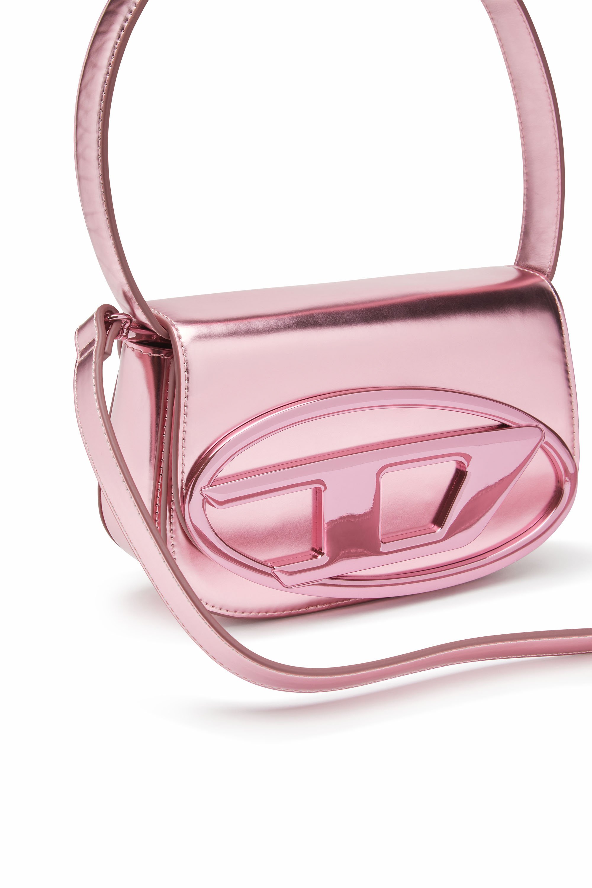 Diesel - 1DR, Woman's 1DR-Iconic shoulder bag in mirrored leather in Pink - 5