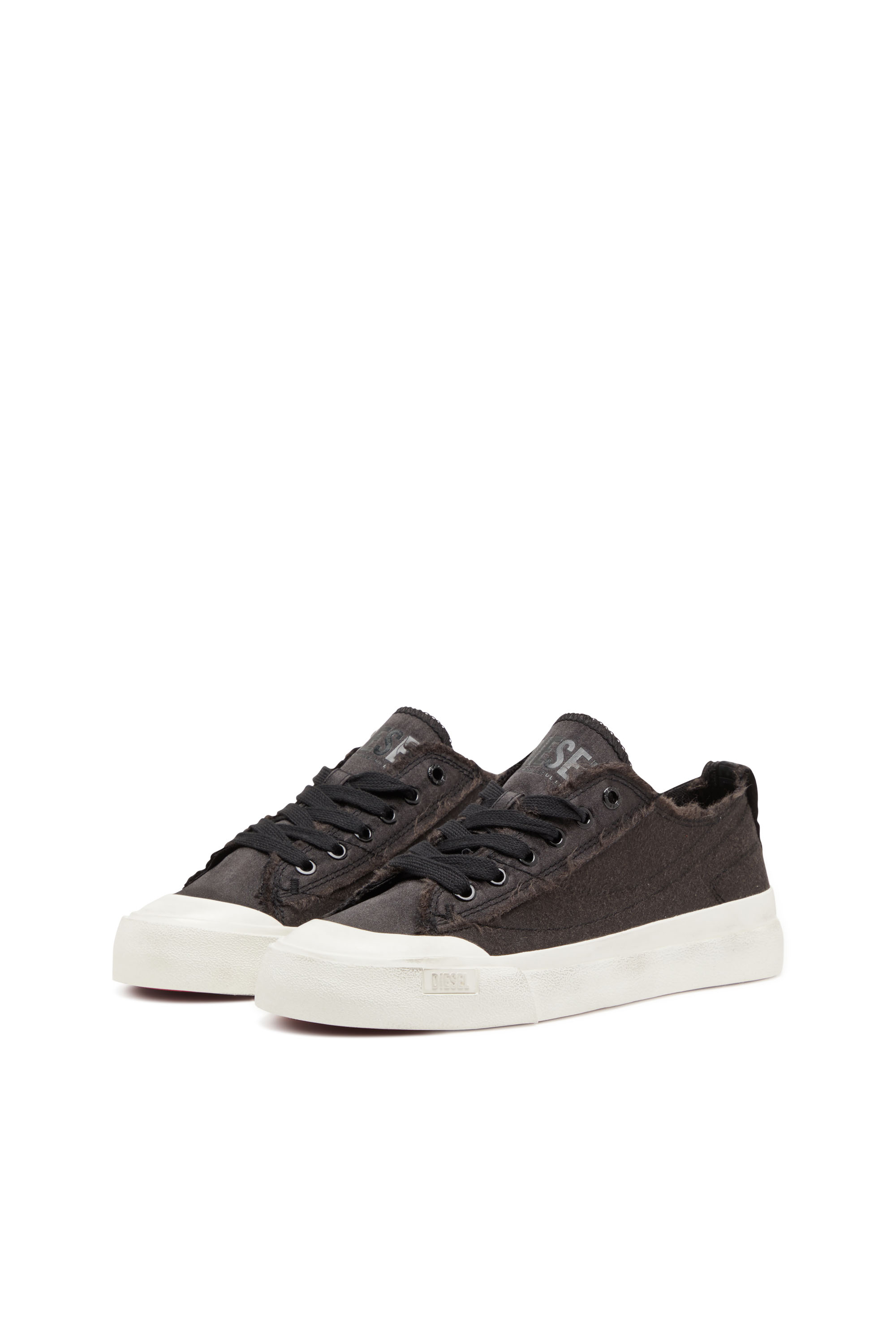 Diesel - S-ATHOS LOW W, Woman's S-Athos Low-Sneakers in distressed satin in Black - 9