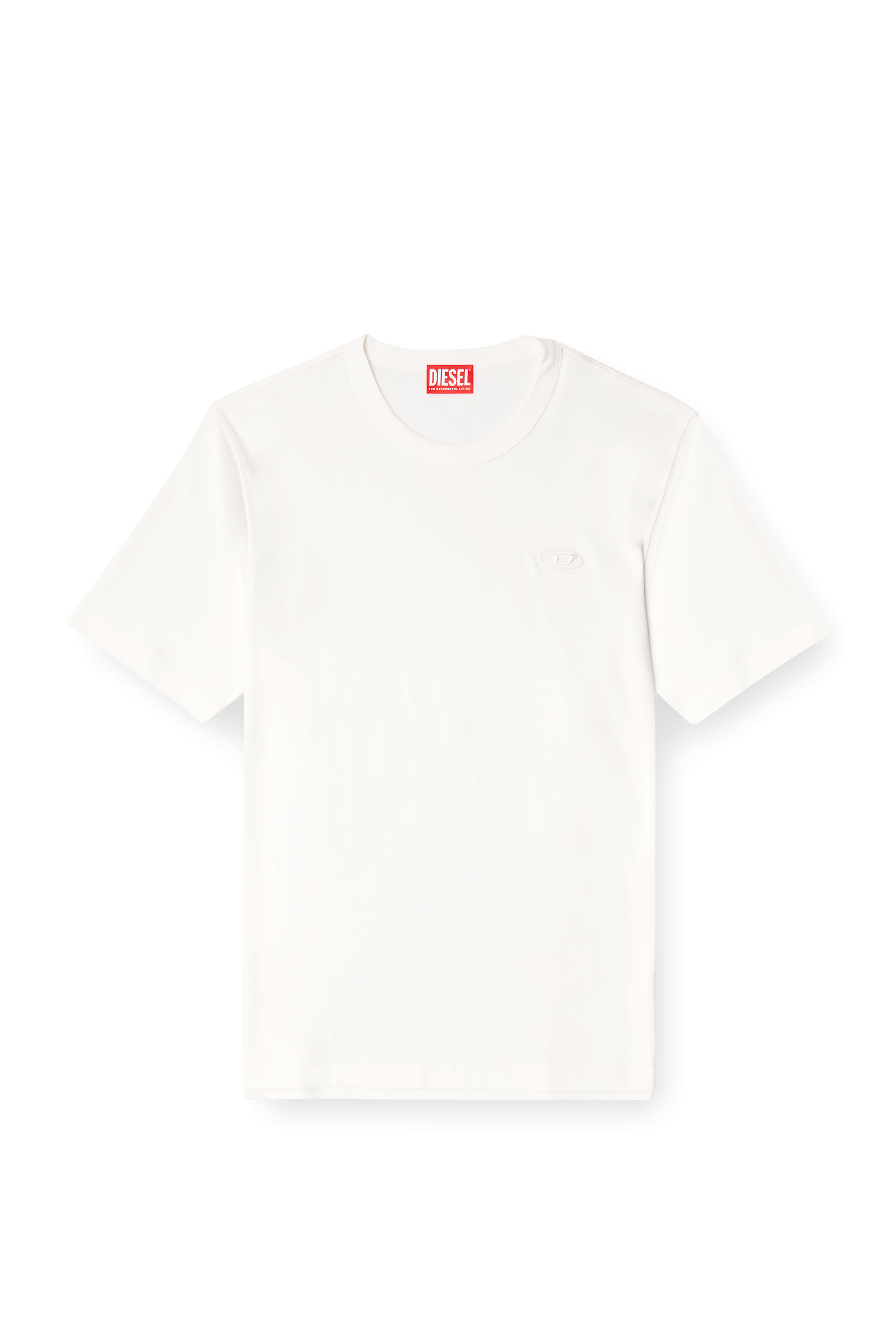 Diesel - T-ADJUST-SLITS-R17, T-shirt with tonal logo embroidery Hombre in Blanco - 4