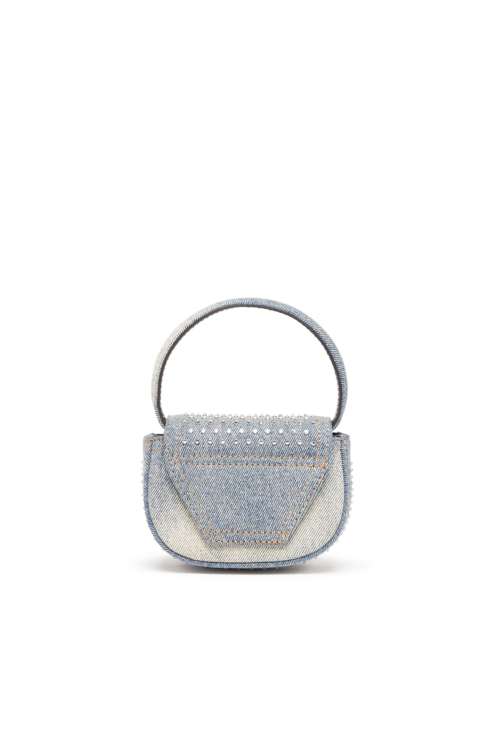 Diesel - 1DR XS, Woman's 1DR XS - Iconic mini bag in denim and crystals in Light Blue - 2