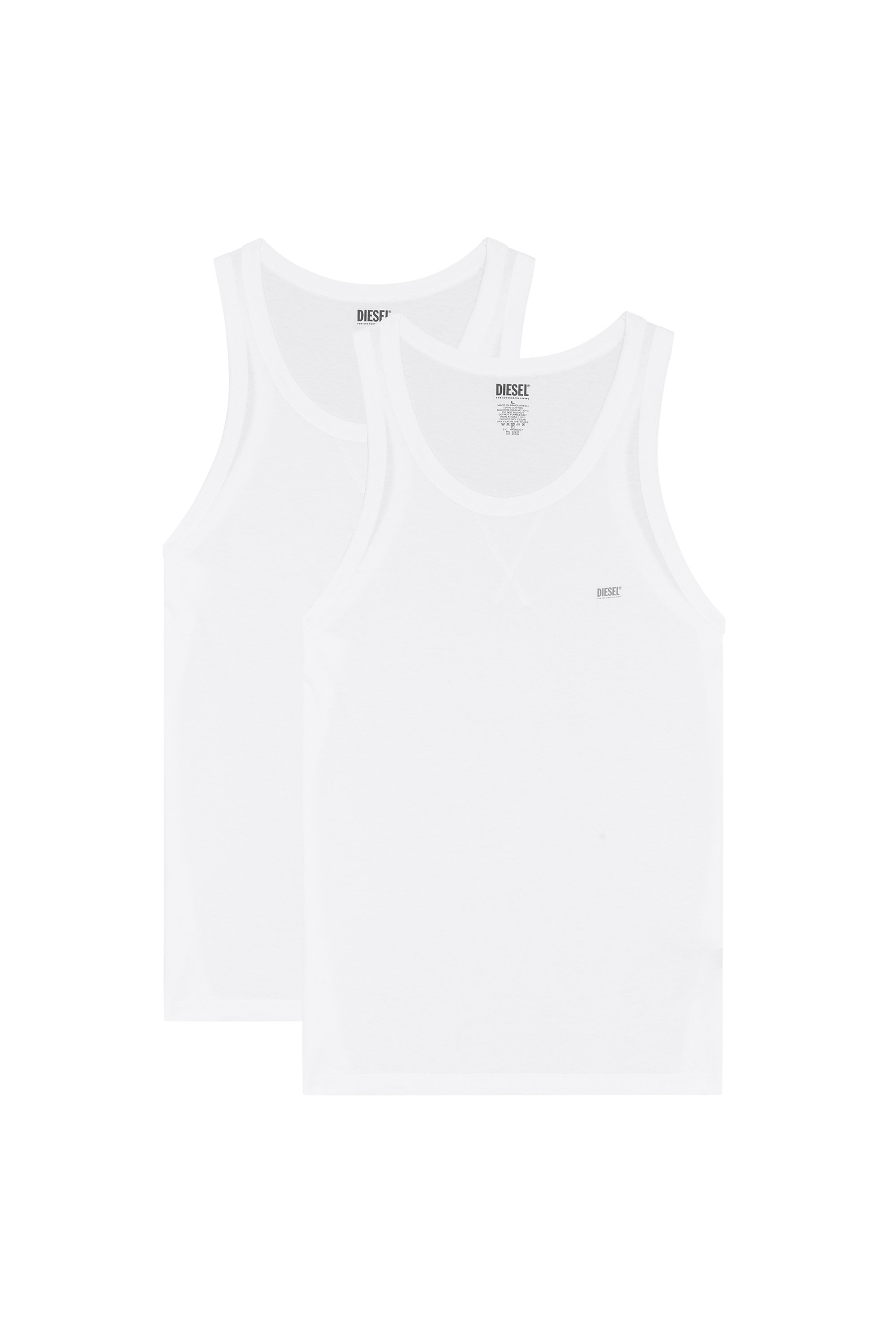 Diesel - UMTK-WALTYTWOPACK, Man's Two-pack of cotton tank tops in White - 1