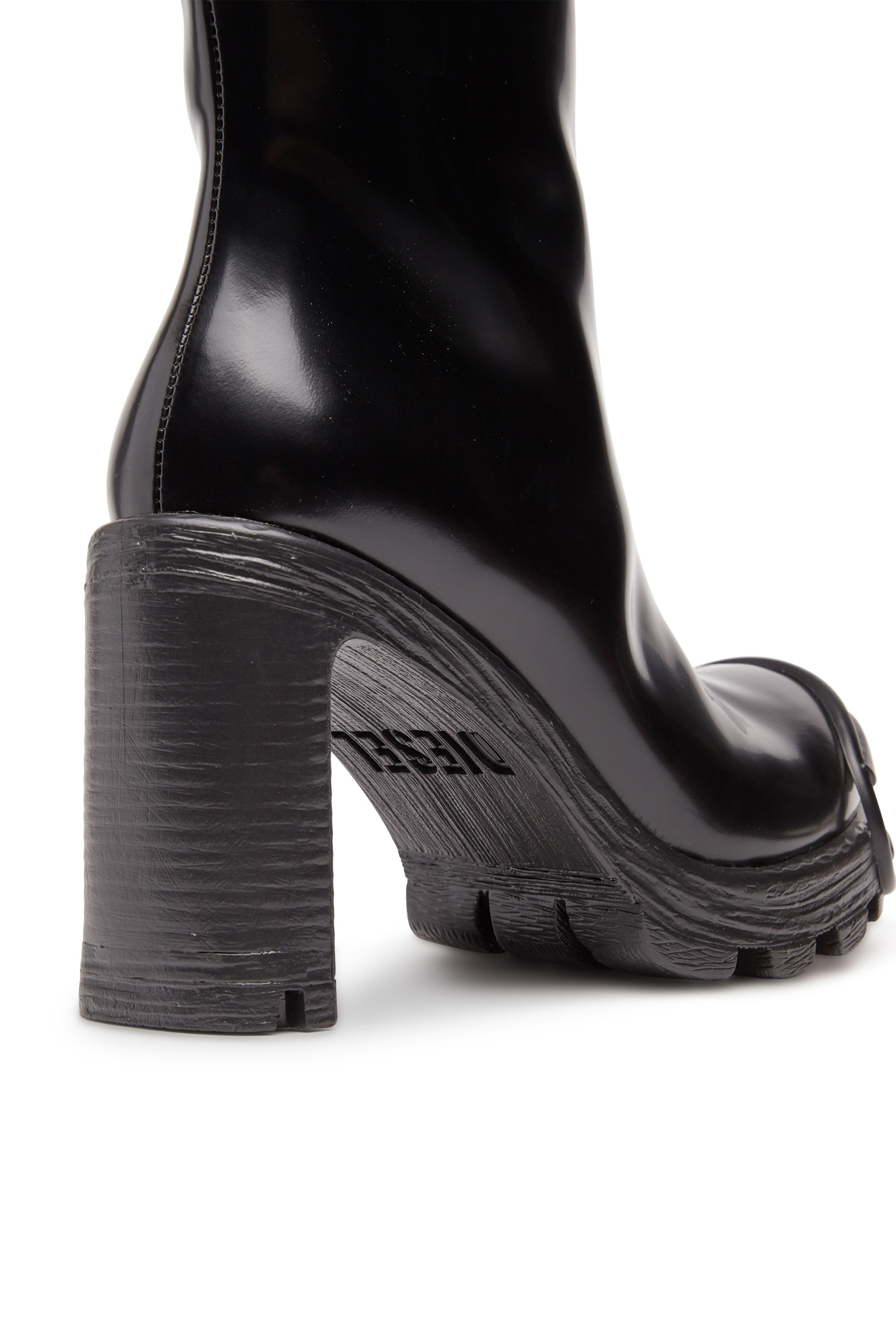 Diesel - D-HAMMER D HB W, D-Hammer-Botas de tacón alto de cuero cepillado Mujer in Negro - 5