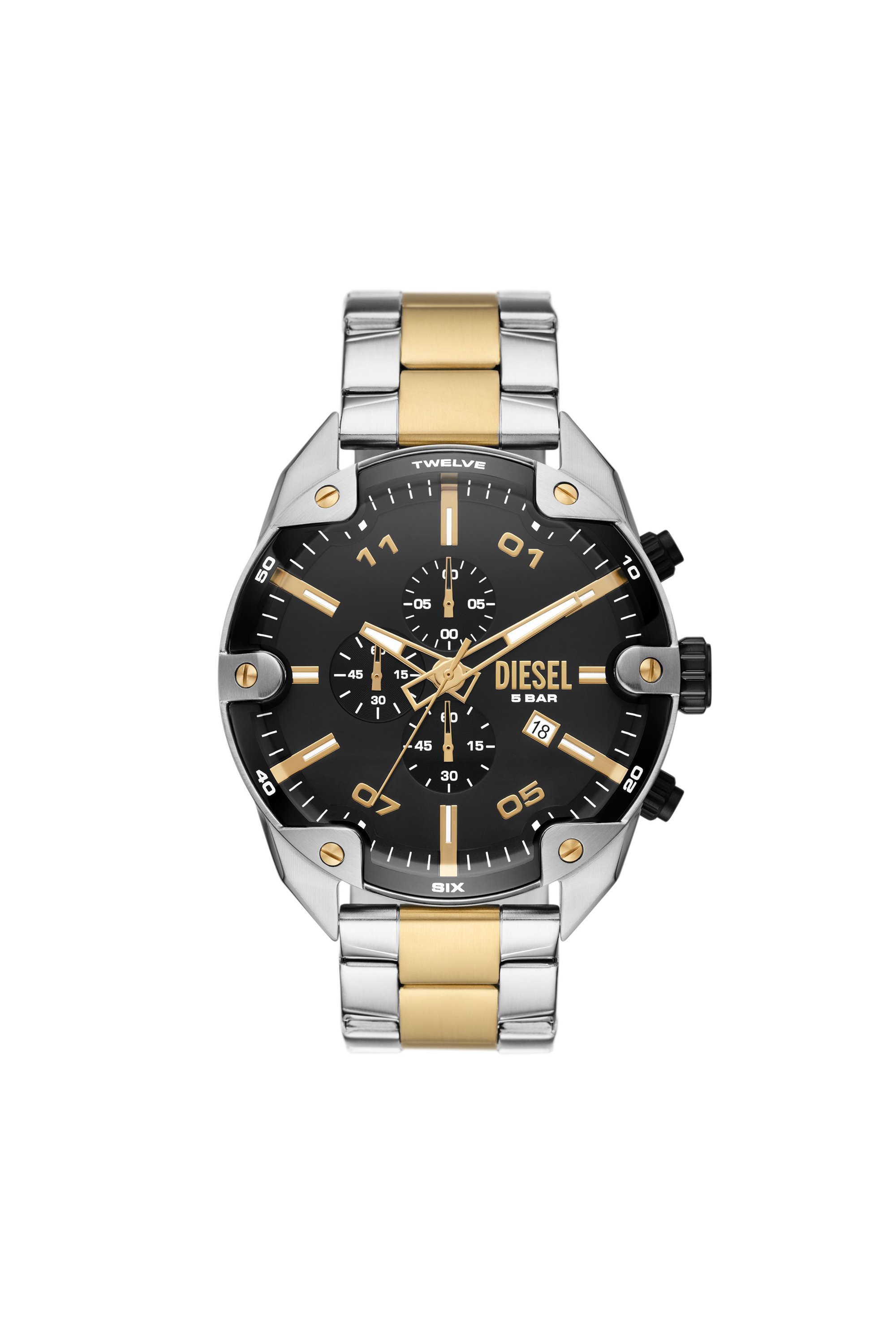 Diesel - DZ4627, Reloj Spiked de acero inoxidable Hombre in Plateado - 1