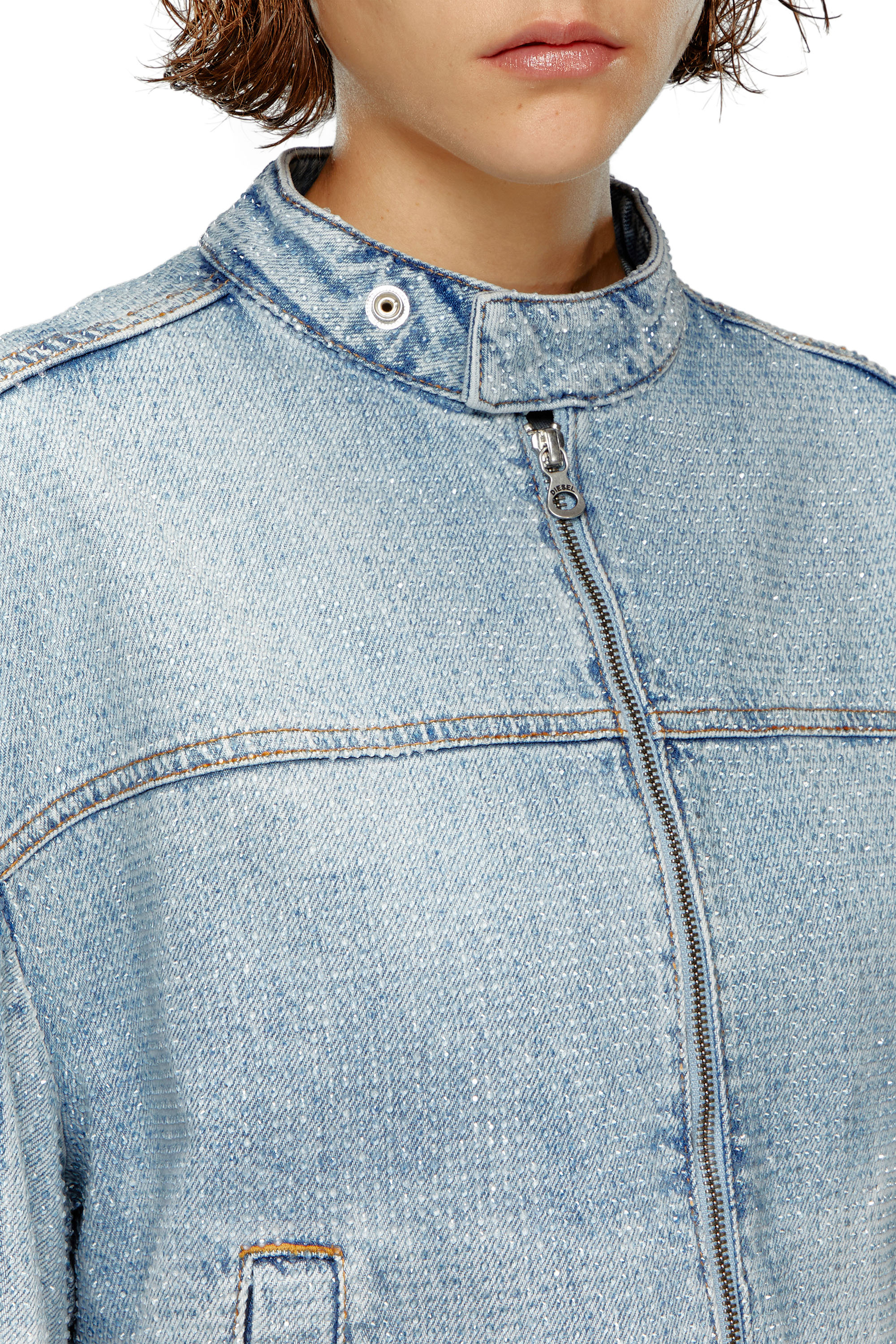 Diesel - DE-MARGE-FSE, Woman's Oversized jacket in crystal denim in Light Blue - 4