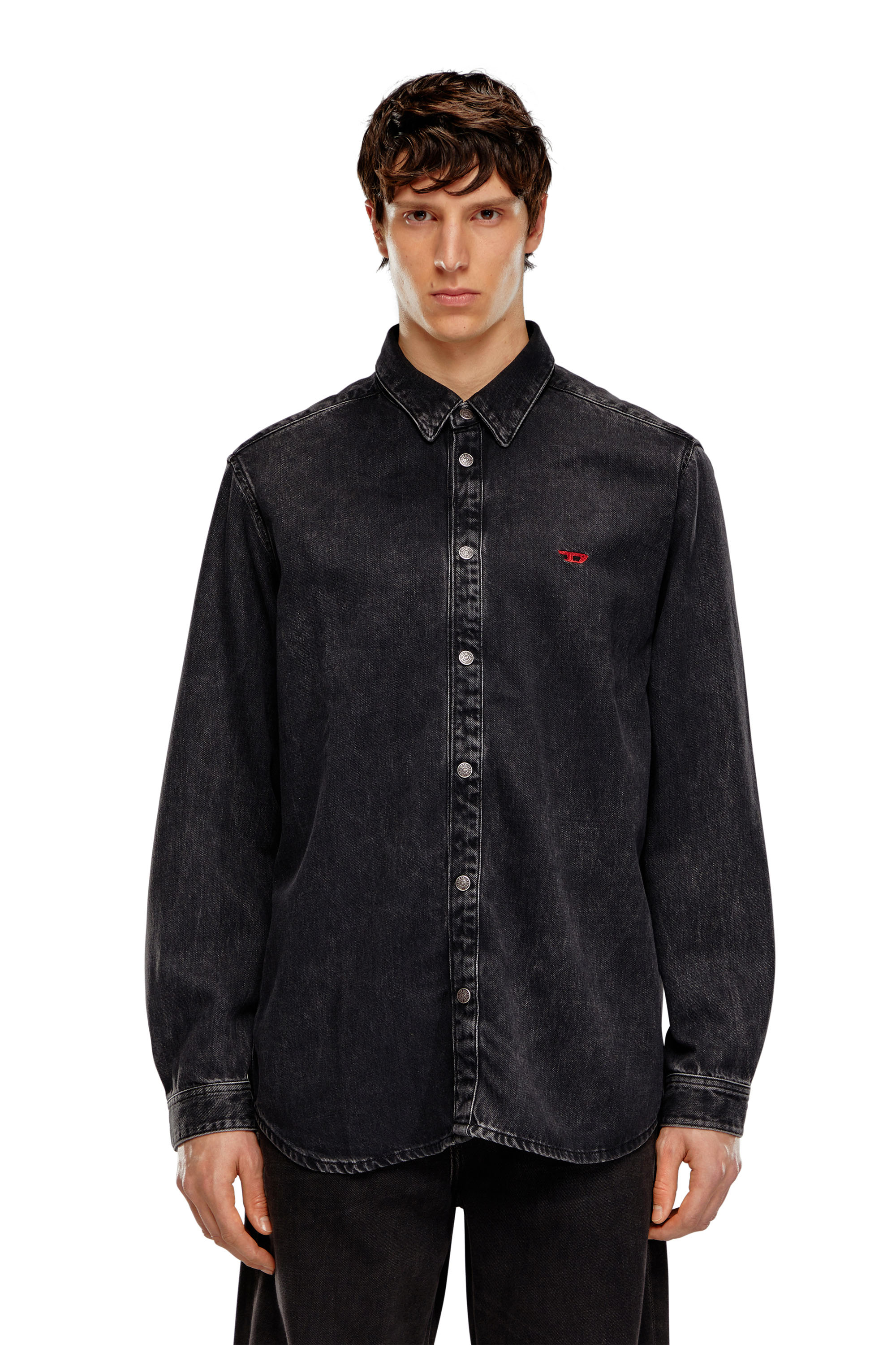 Diesel - D-SIMPLY, Man's Shirt in Tencel denim in Black - 3