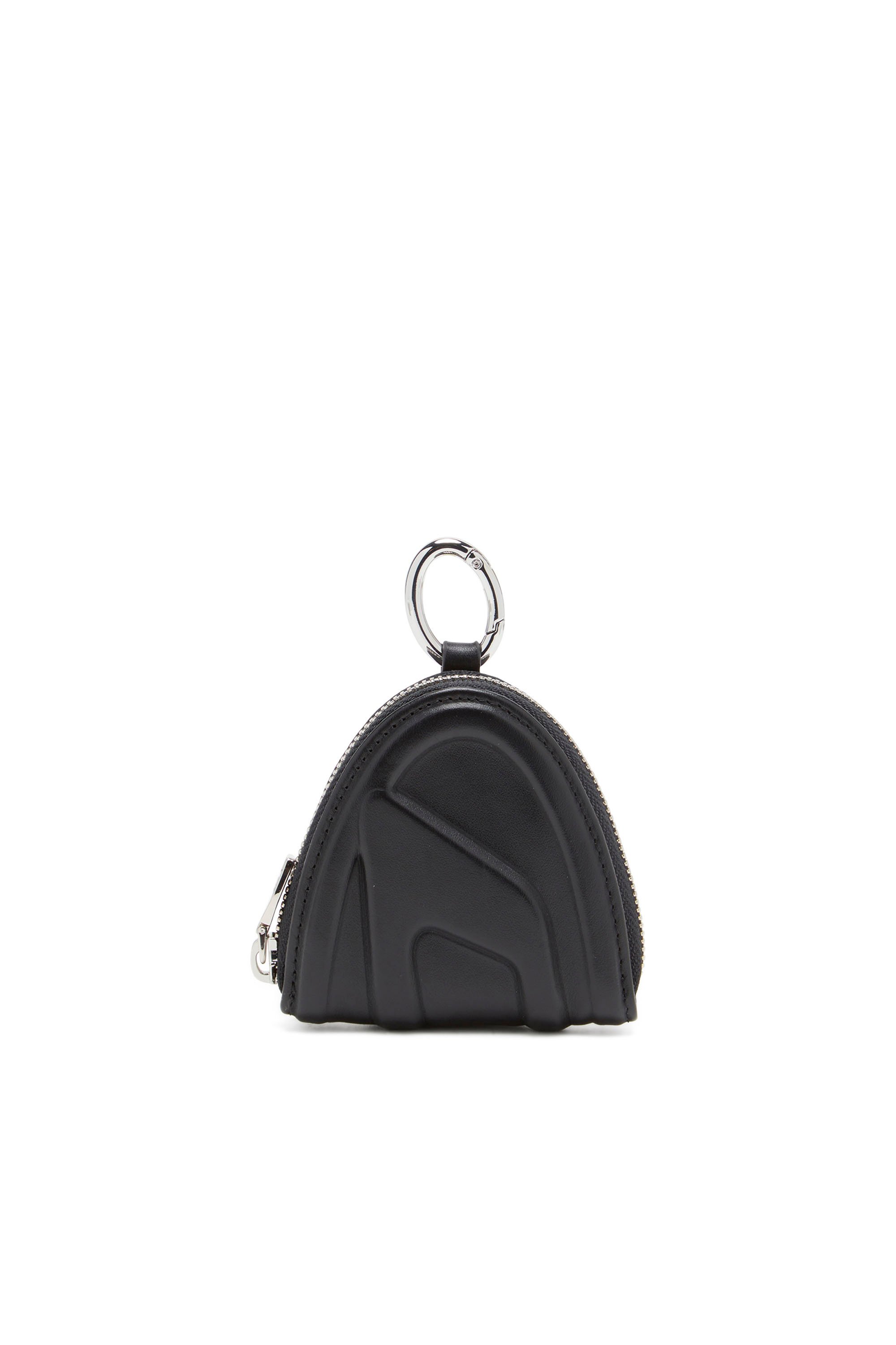 Diesel - 1DR-FOLD COIN PURSE ZIP, Woman's Leather coin purse with embossed logo in Black - 1