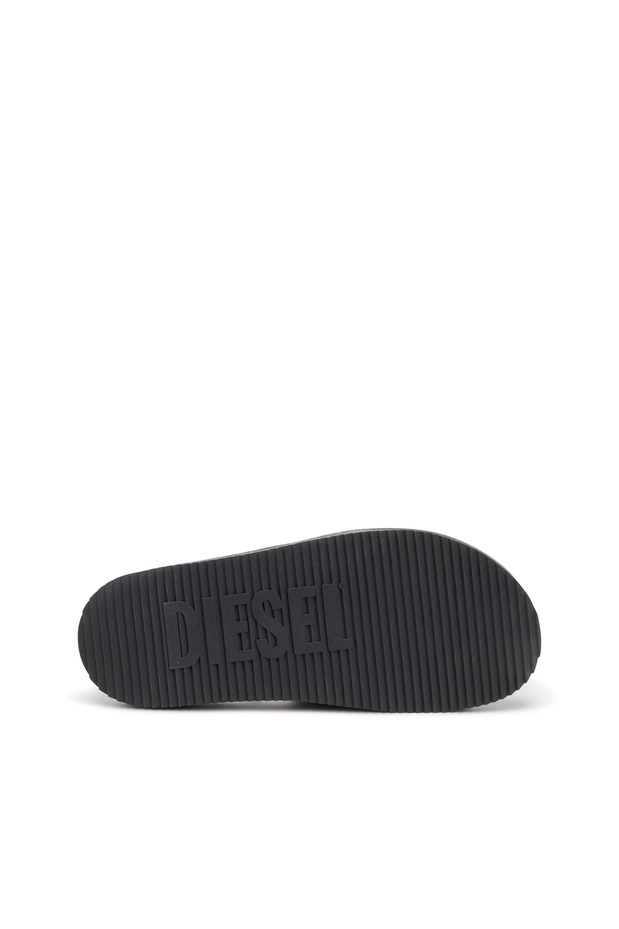 Diesel - SA-SLIDE D OVAL, Sa-Slide D-Chanclas de denim con correa en relieve Unisex in Azul marino - 4