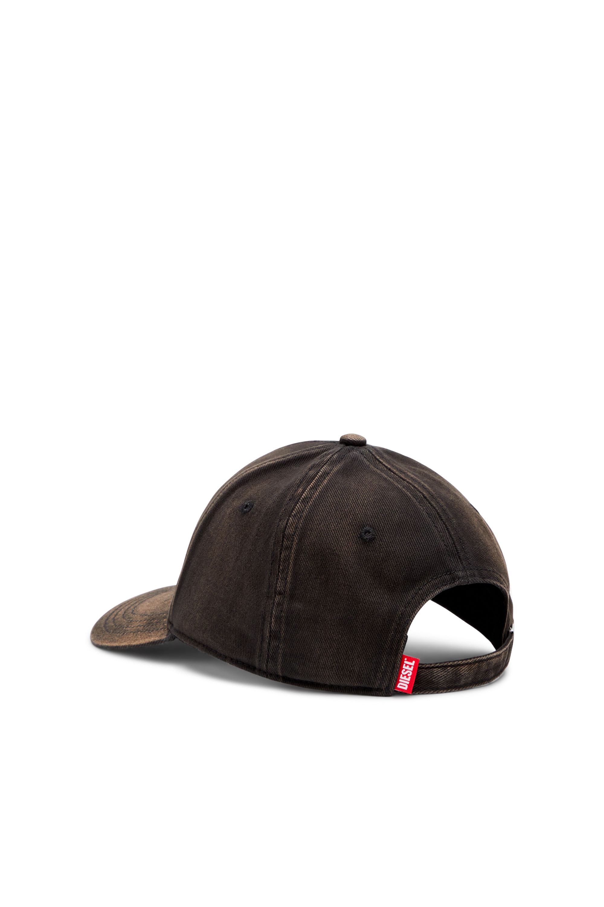 Diesel - C-RUN-WASH, Gorra de béisbol en sarga de algodón lavada Hombre in Negro - 2