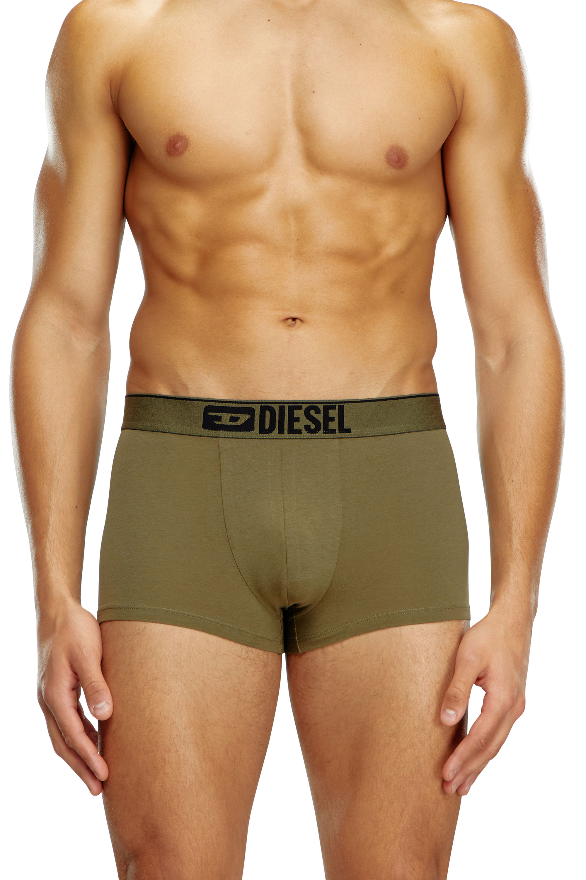 Diesel - UMBX-DAMIENTHREEPACK, Paquete de 3 bóxers ajustados lisos y de camuflaje Hombre in Verde - 2