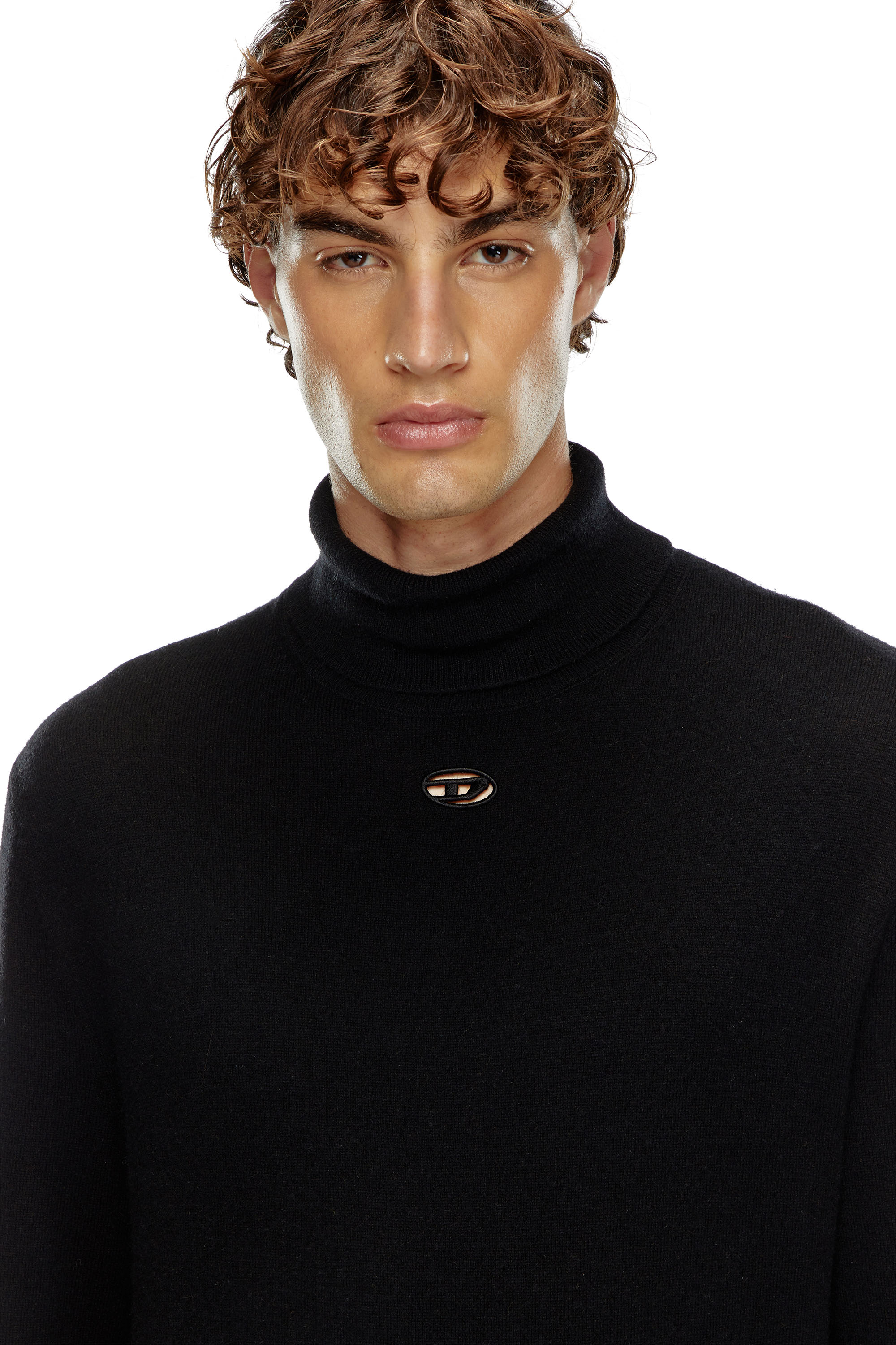 Diesel - K-VIERI-TN, Man's Turtleneck jumper in wool and cashmere in Black - 3