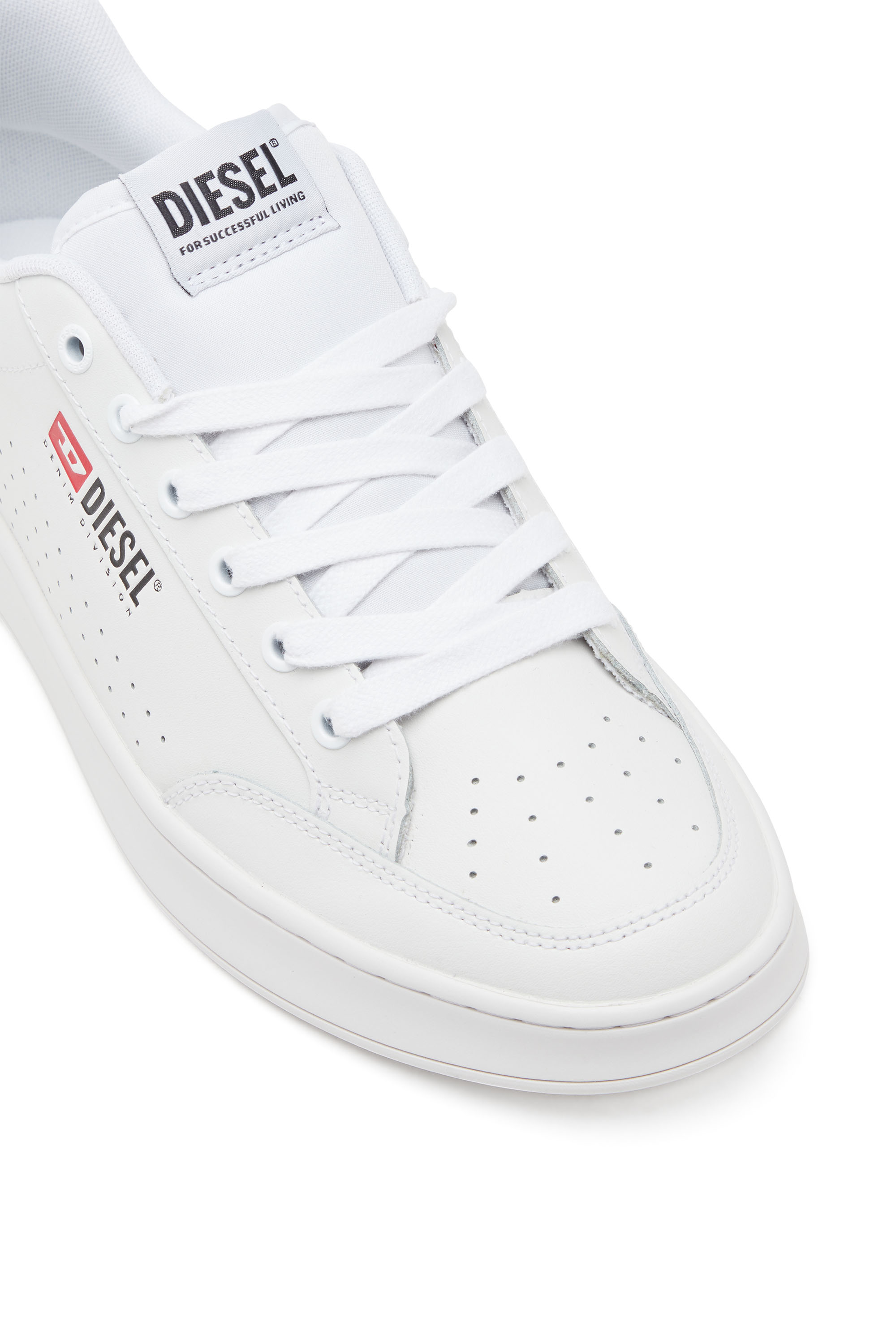 Diesel - S-ATHENE VTG, Man's S-Athene-Low-top sneakers in leather and nylon in White - 6