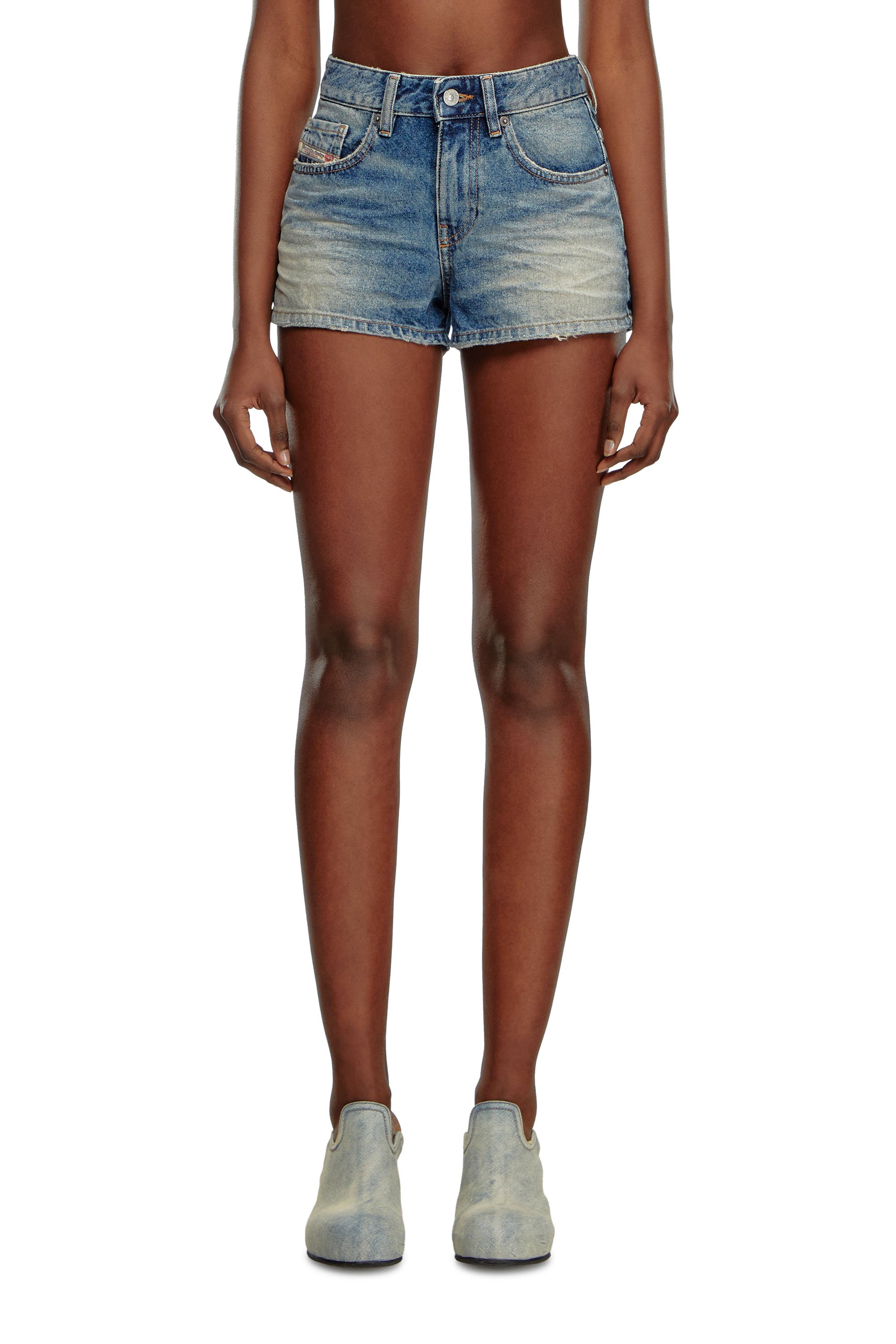 Diesel - DE-YUBA, Woman's Denim shorts in Medium blue - 2