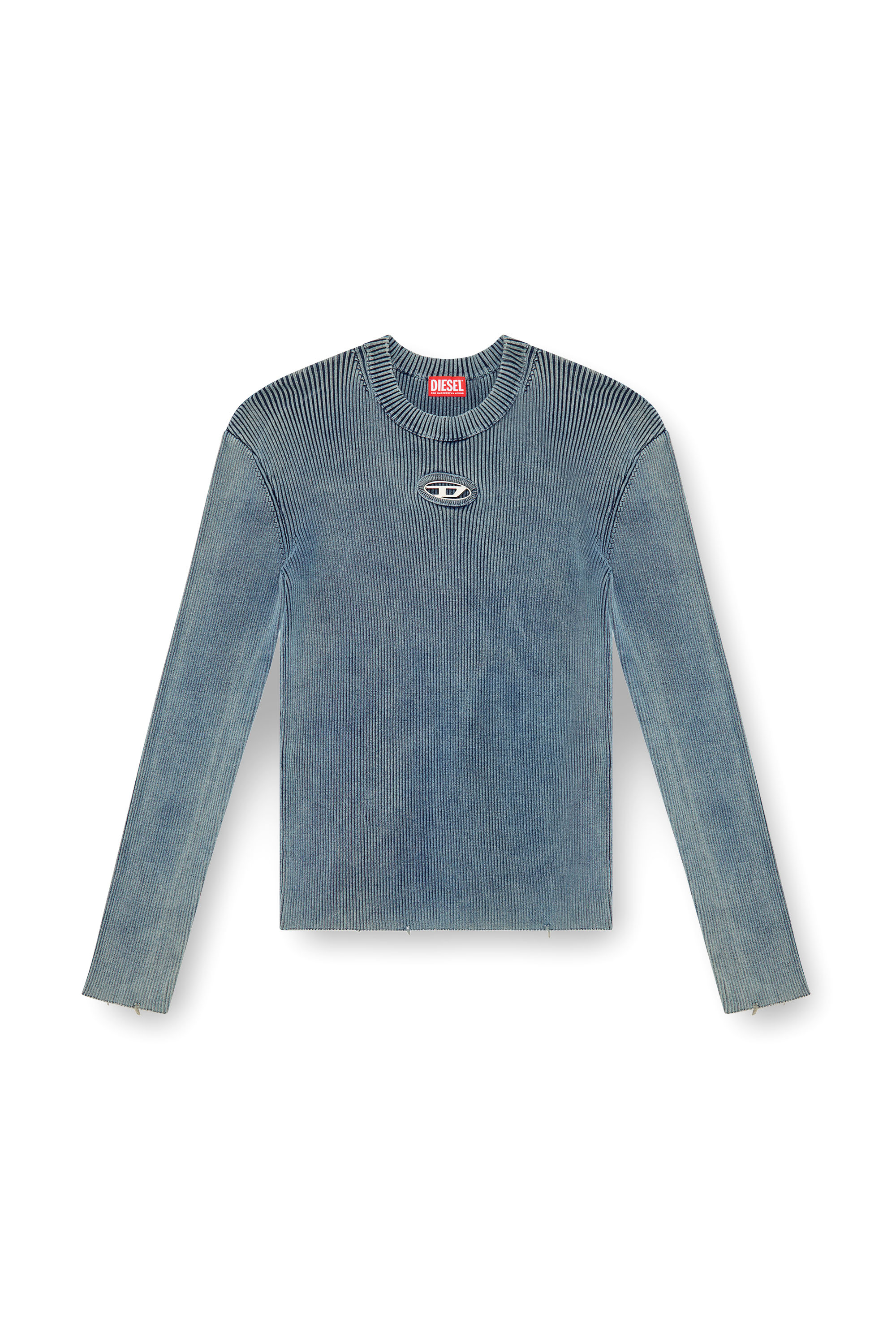 Diesel - K-DARIN-A, Man's Cut-out jumper with Oval D in Blue - 6