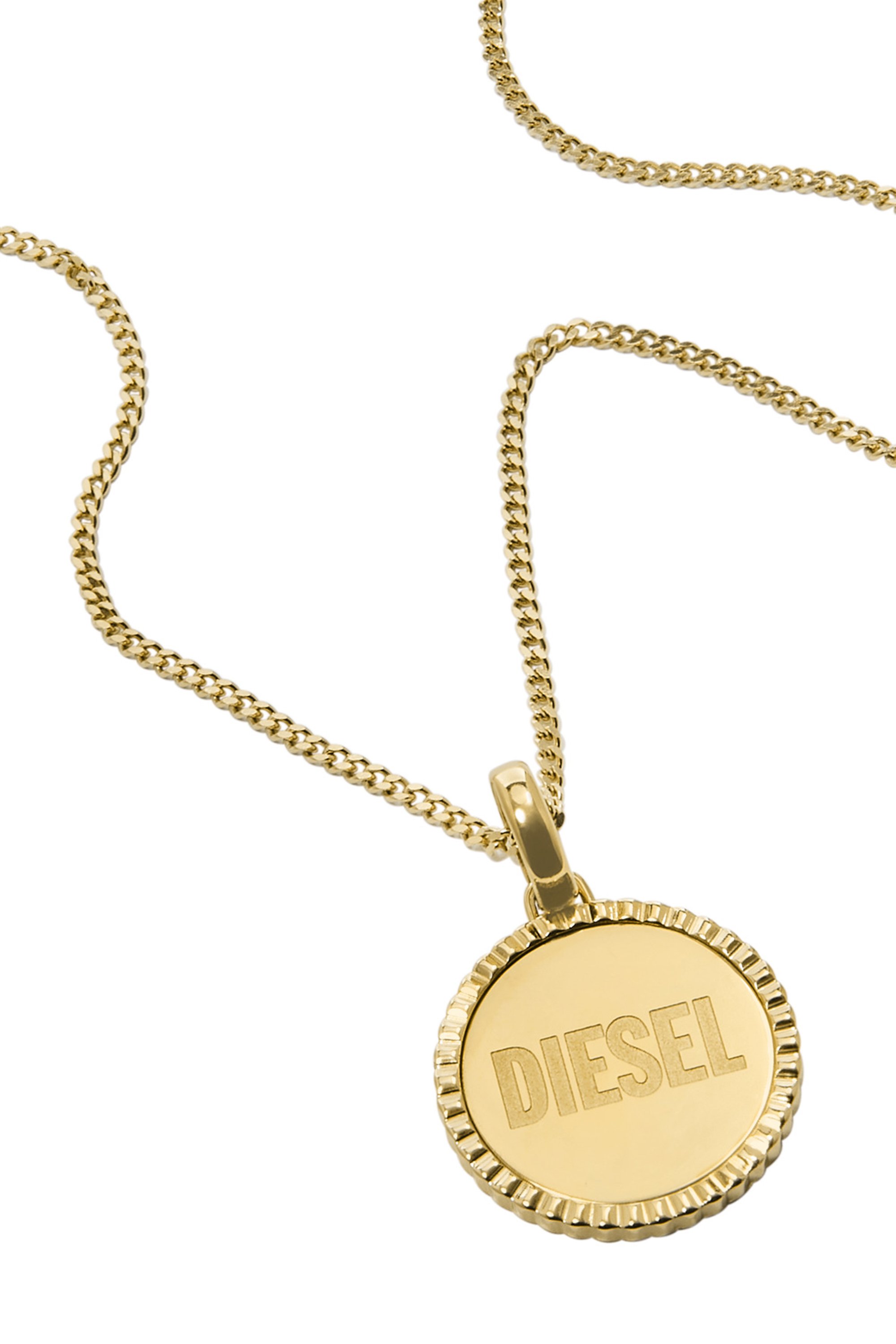 Diesel - DX1361, Collar con colgante de acero inoxidable dorado Unisex in Dorado - 1