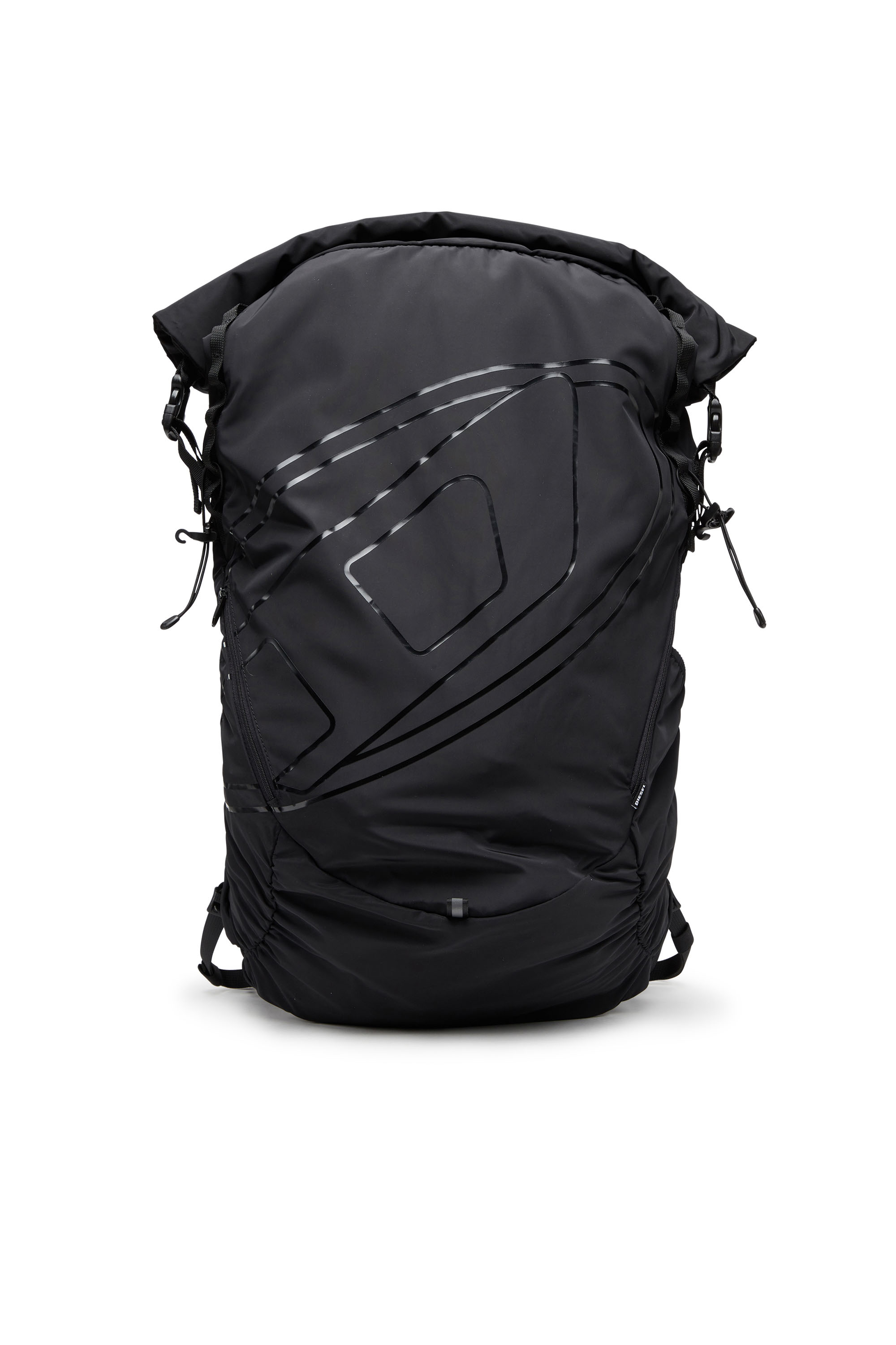 Diesel - DRAPE BACKPACK, Man's Drape-Nylon roll-top backpack in Black - 1