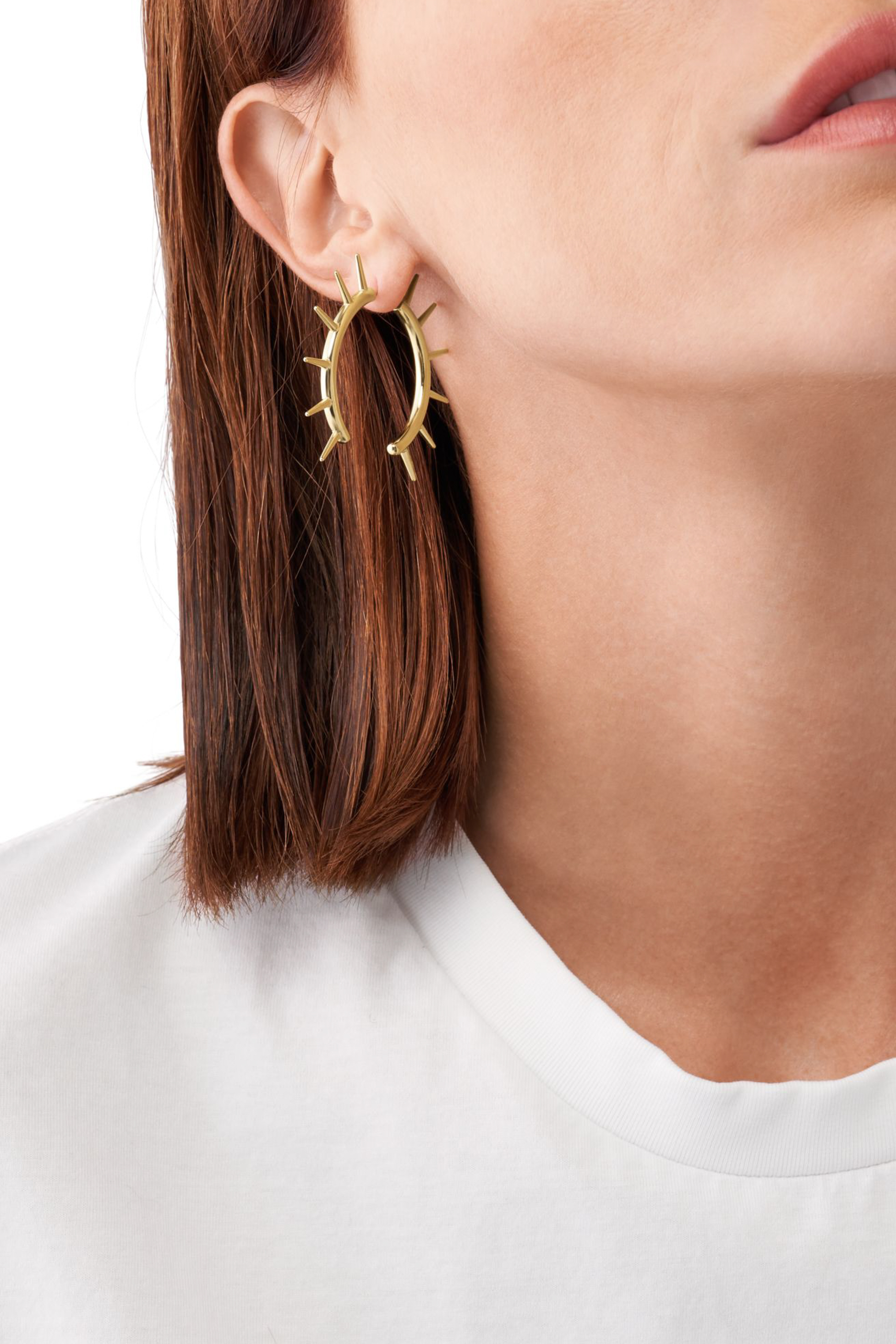 Diesel - DX1452710, Unisex's Gold-Tone Stainless Steel Front to Back Earrings in Gold - 3