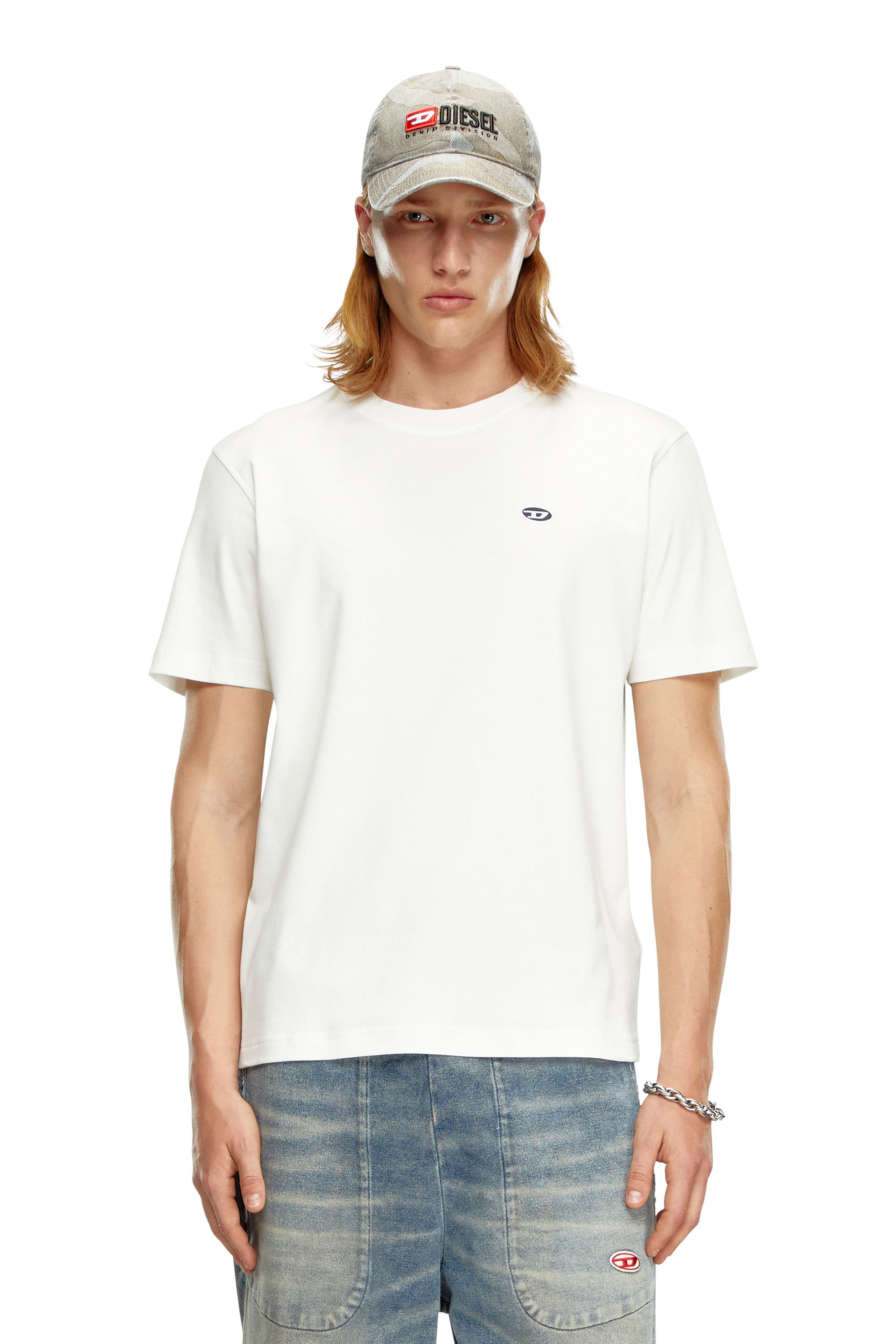 Diesel - T-ADJUST-DOVAL-PJ, Camiseta con parche oval D Hombre in Blanco - 1