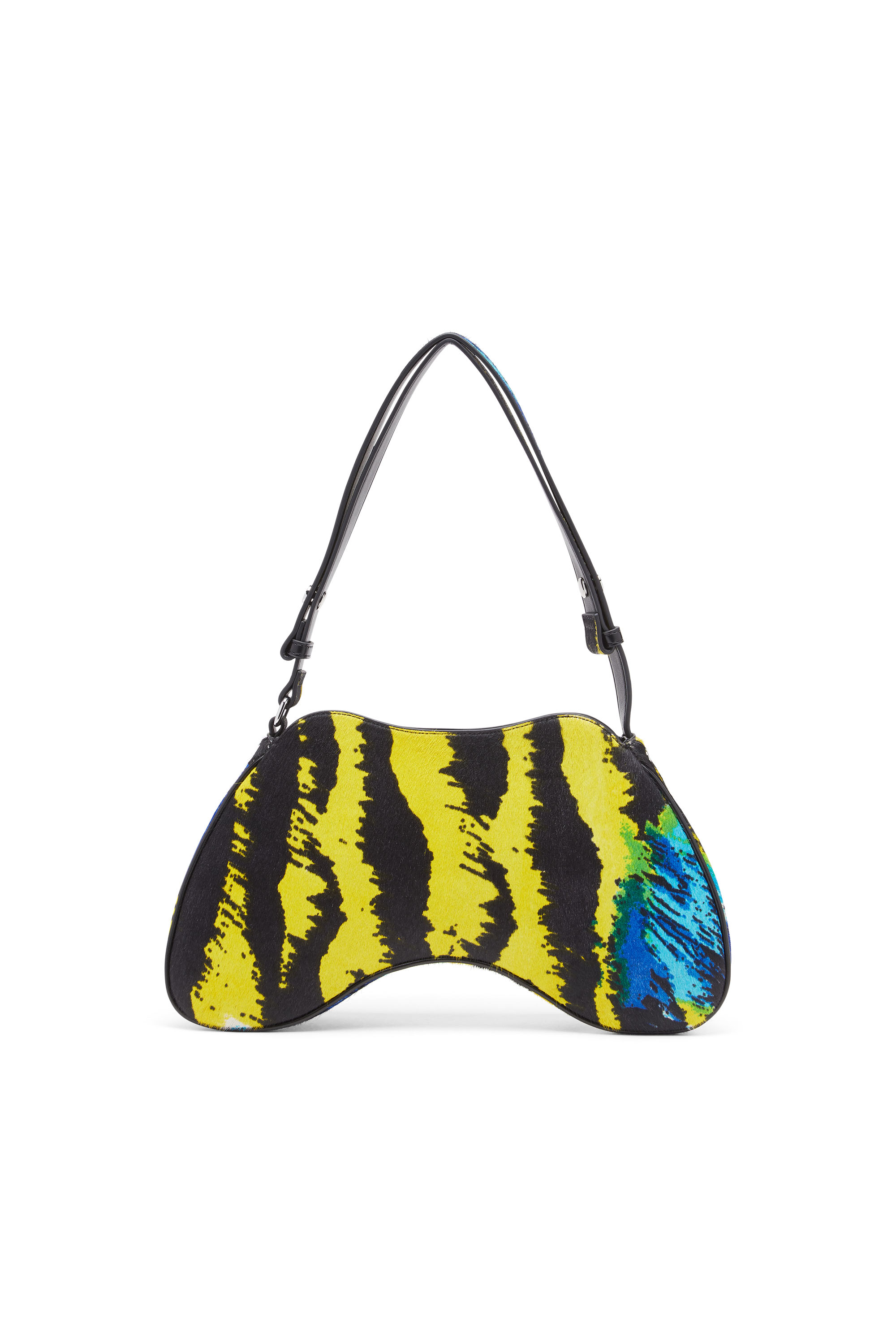 Diesel - PLAY SHOULDER, Play-Bolso de hombro en piel de becerro con estampado de tigre Mujer in Multicolor - 2