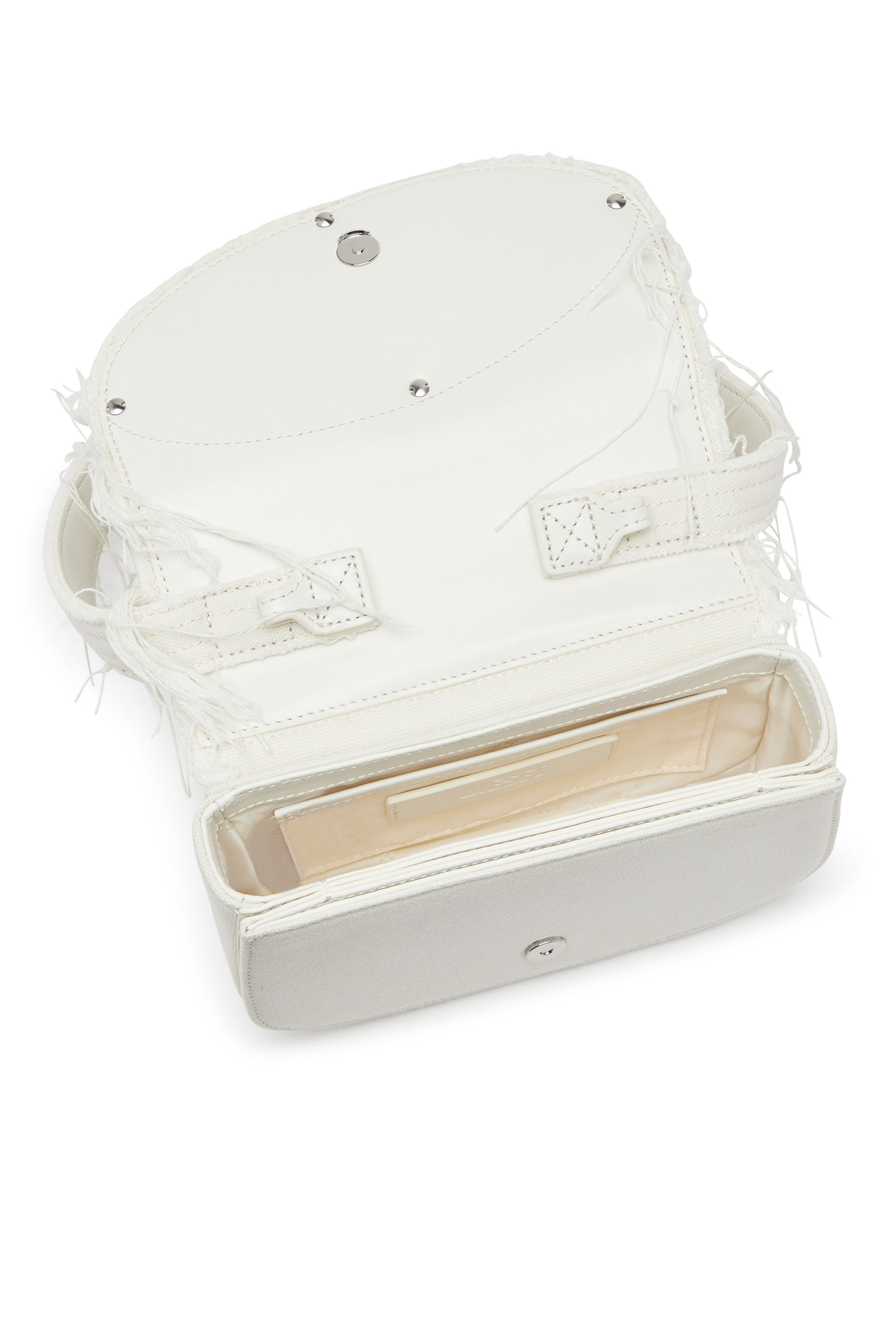 Diesel - 1DR, Woman's 1DR-Iconic shoulder bag in canvas and leather in White - 4