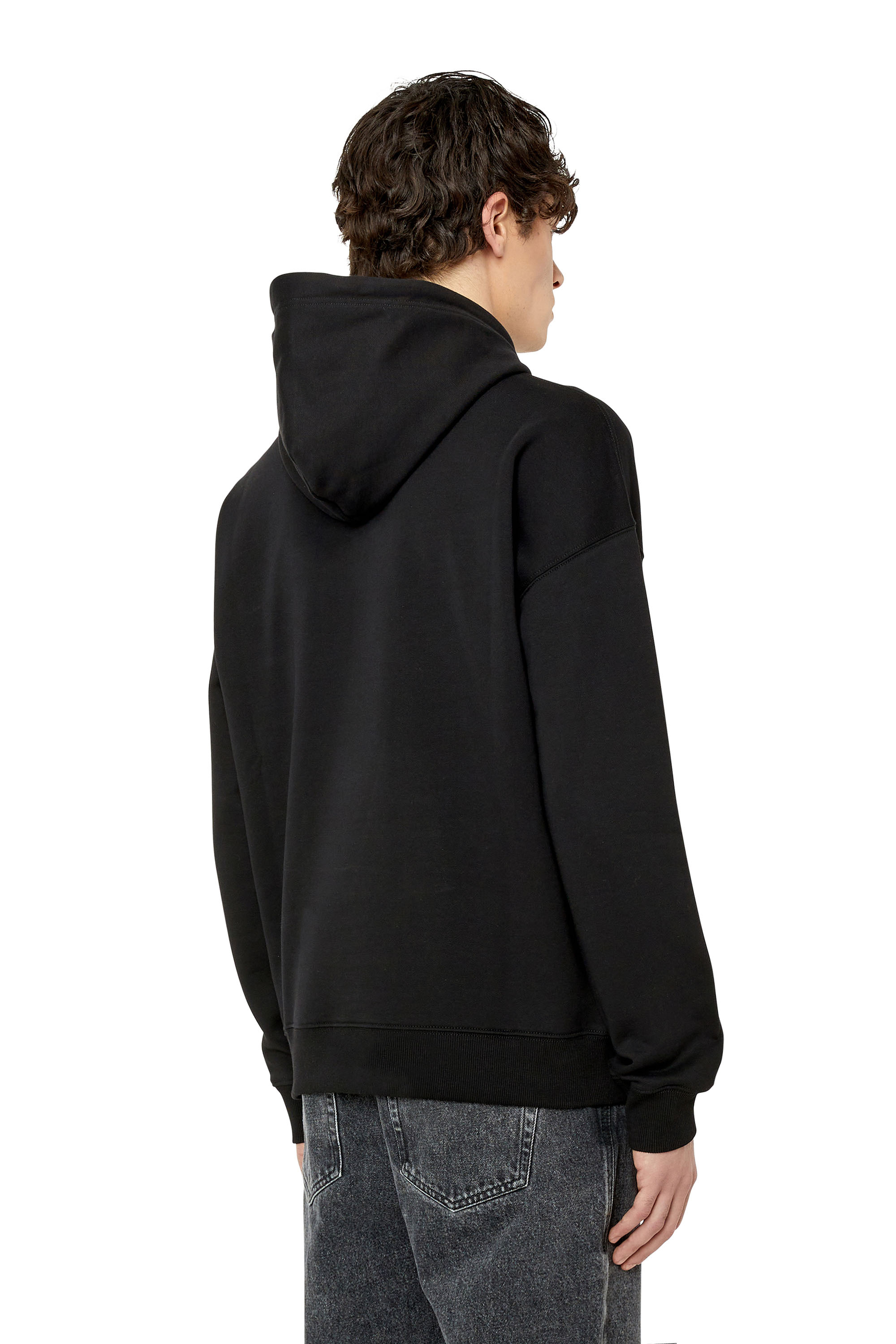 Diesel - S-ROB-HOOD-DOVAL-PJ, Sudadera con capucha con parche oval D Hombre in Negro - 3