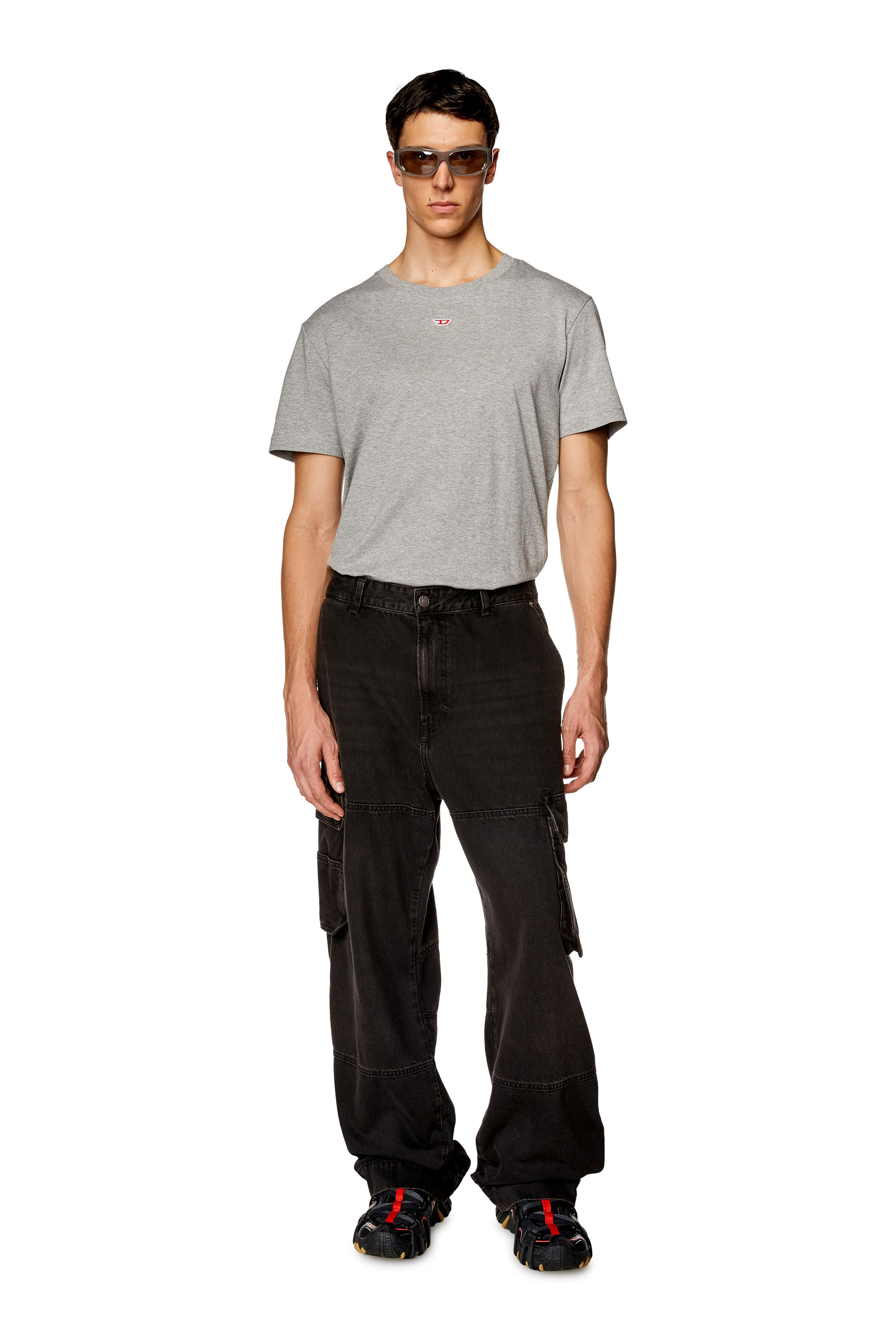 Diesel - Man's Relaxed Jeans D-Fish 0KIAG, Black/Dark grey - 2