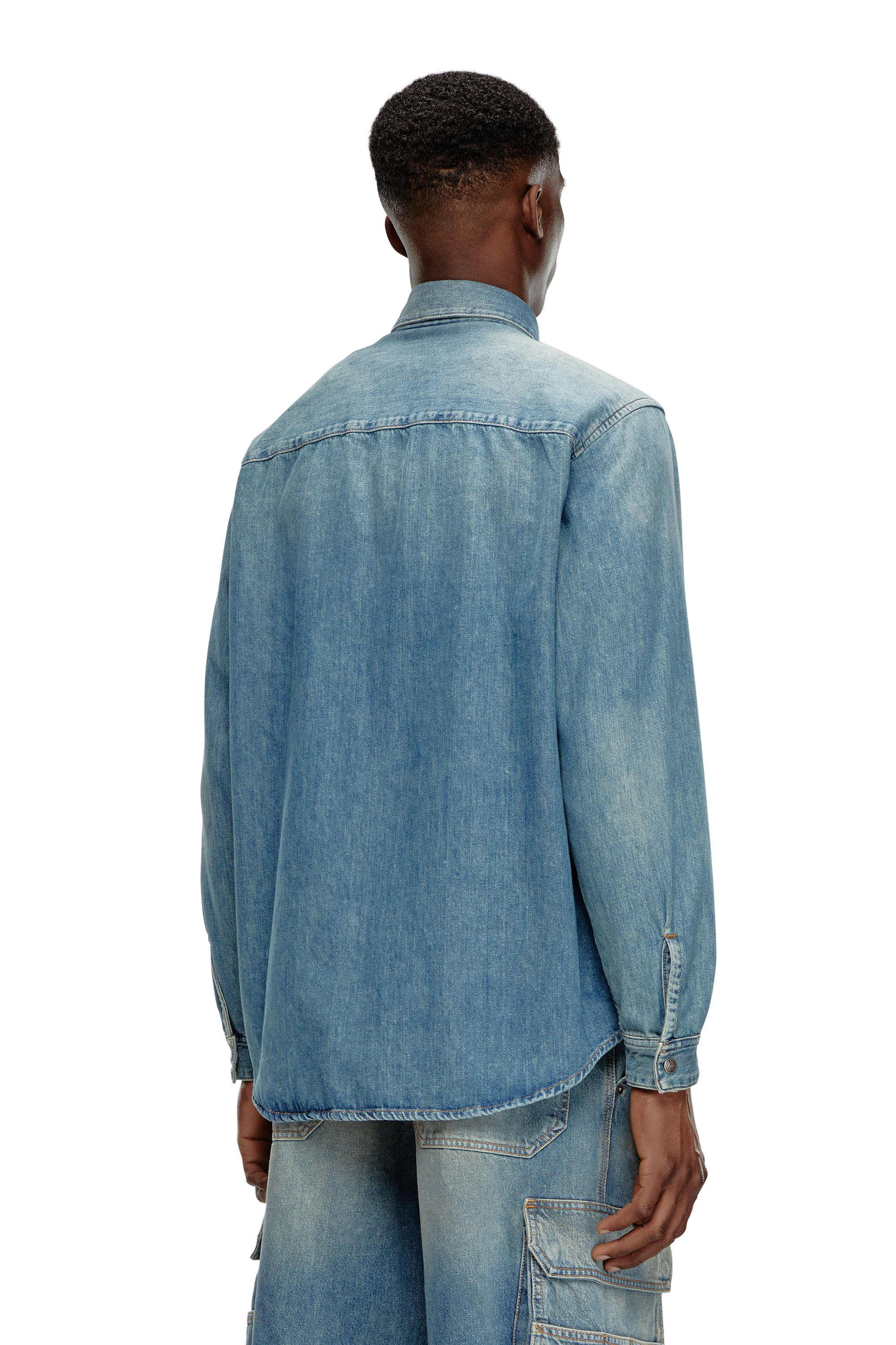 Diesel - D-SIMPLY, Man's Shirt in denim in Light Blue - 3