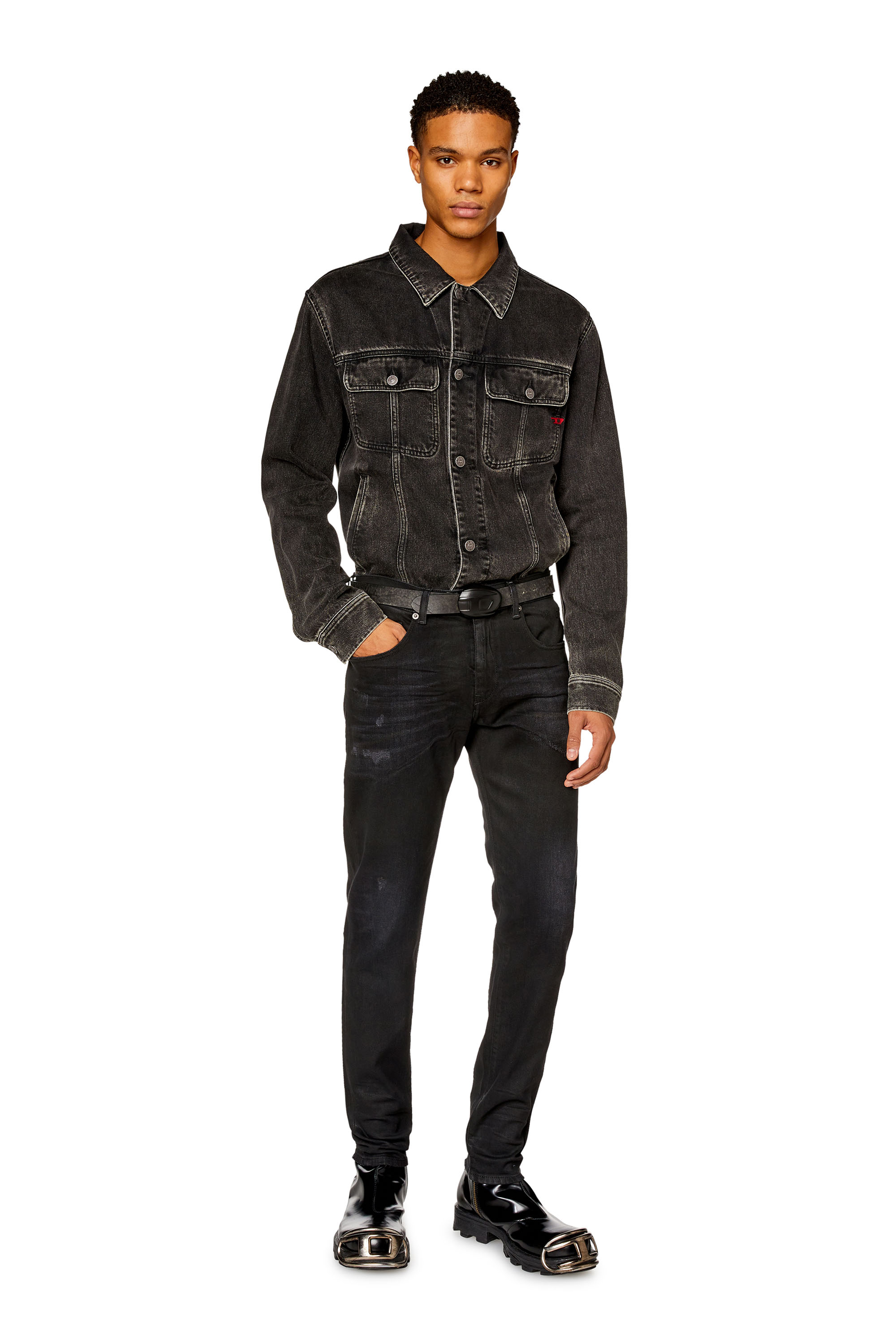 Diesel - Slim Jeans 2019 D-Strukt 09I19 Hombre, Negro/Gris oscuro - 2