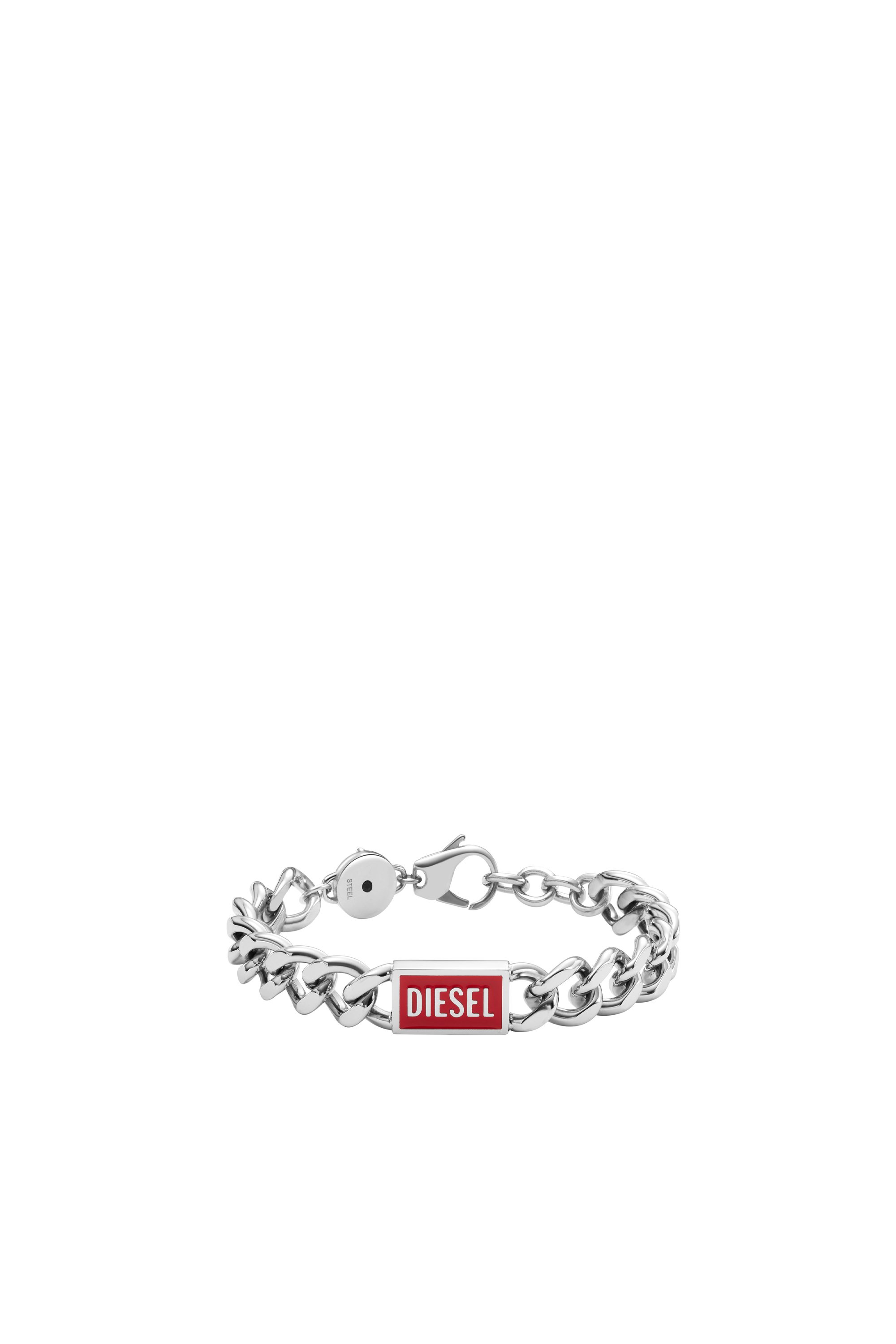 Diesel - DX1371, Pulsera de cadena de acero inoxidable con logotipo Hombre in Plateado - 1