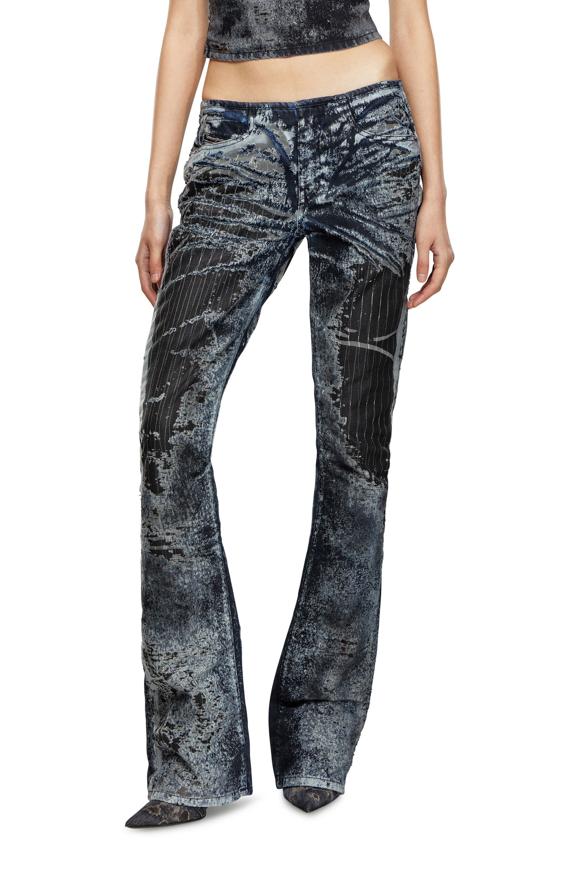 Diesel - Woman's Bootcut Jeans D-Shark 068MU, Blue/Black - 1