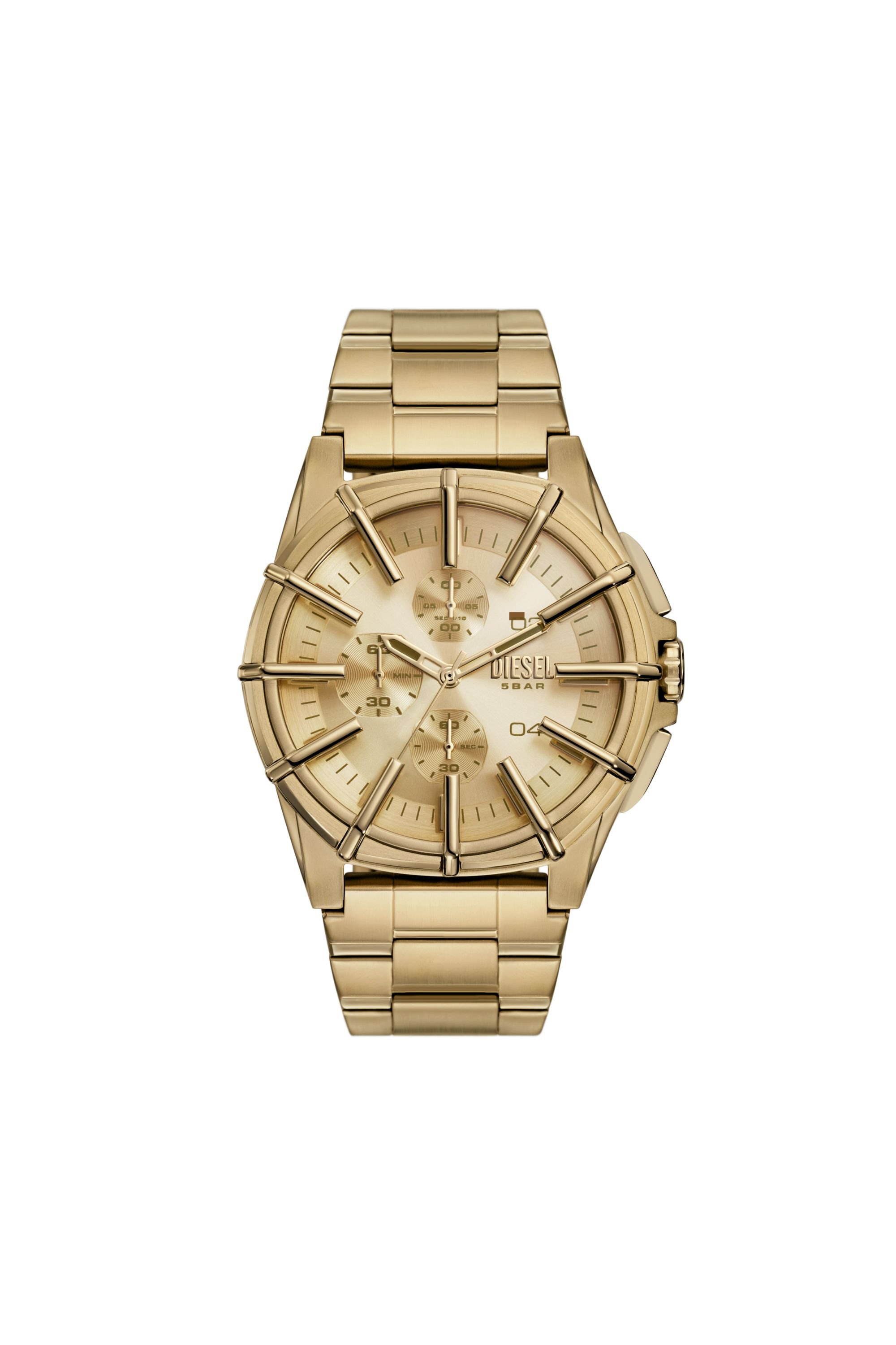 Diesel - DZ4659, Man's Framed gold-tone stainless steel watch in Gold - 1