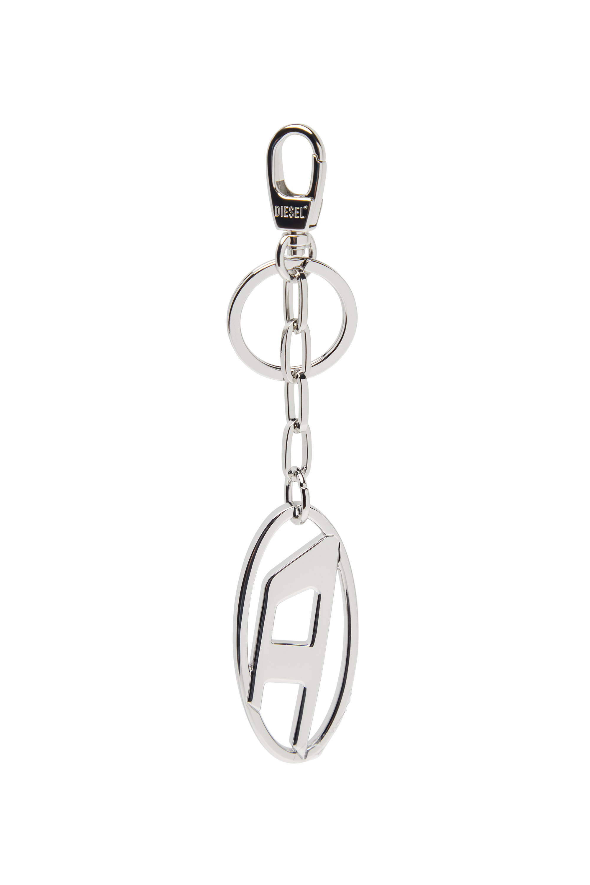 Diesel - HOLY-C, Woman's Metal Oval D keyring with crystals in Silver - 3