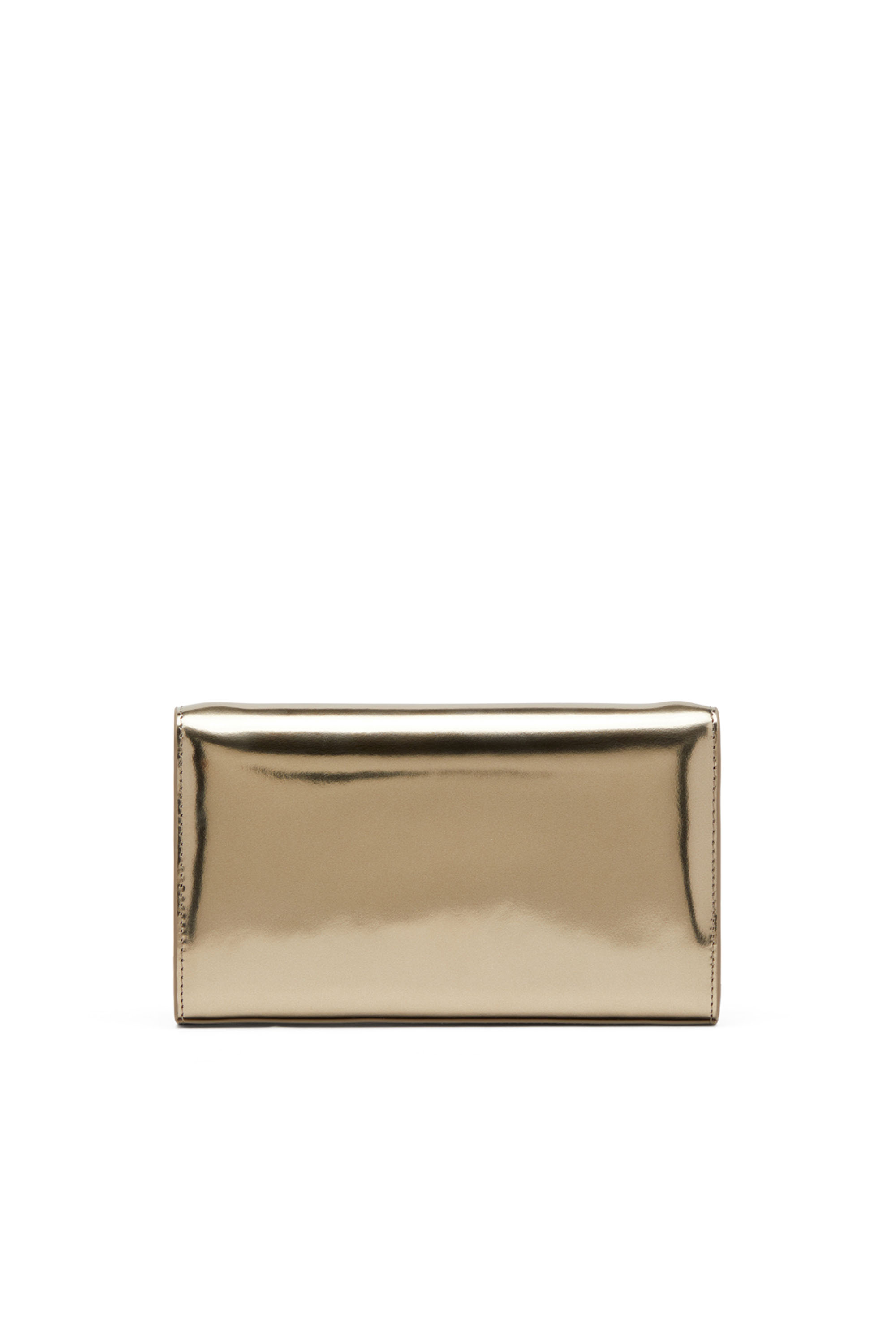 Diesel - 1DR WALLET STRAP, Woman's Wallet bag in mirrored leather in Bronze - 2