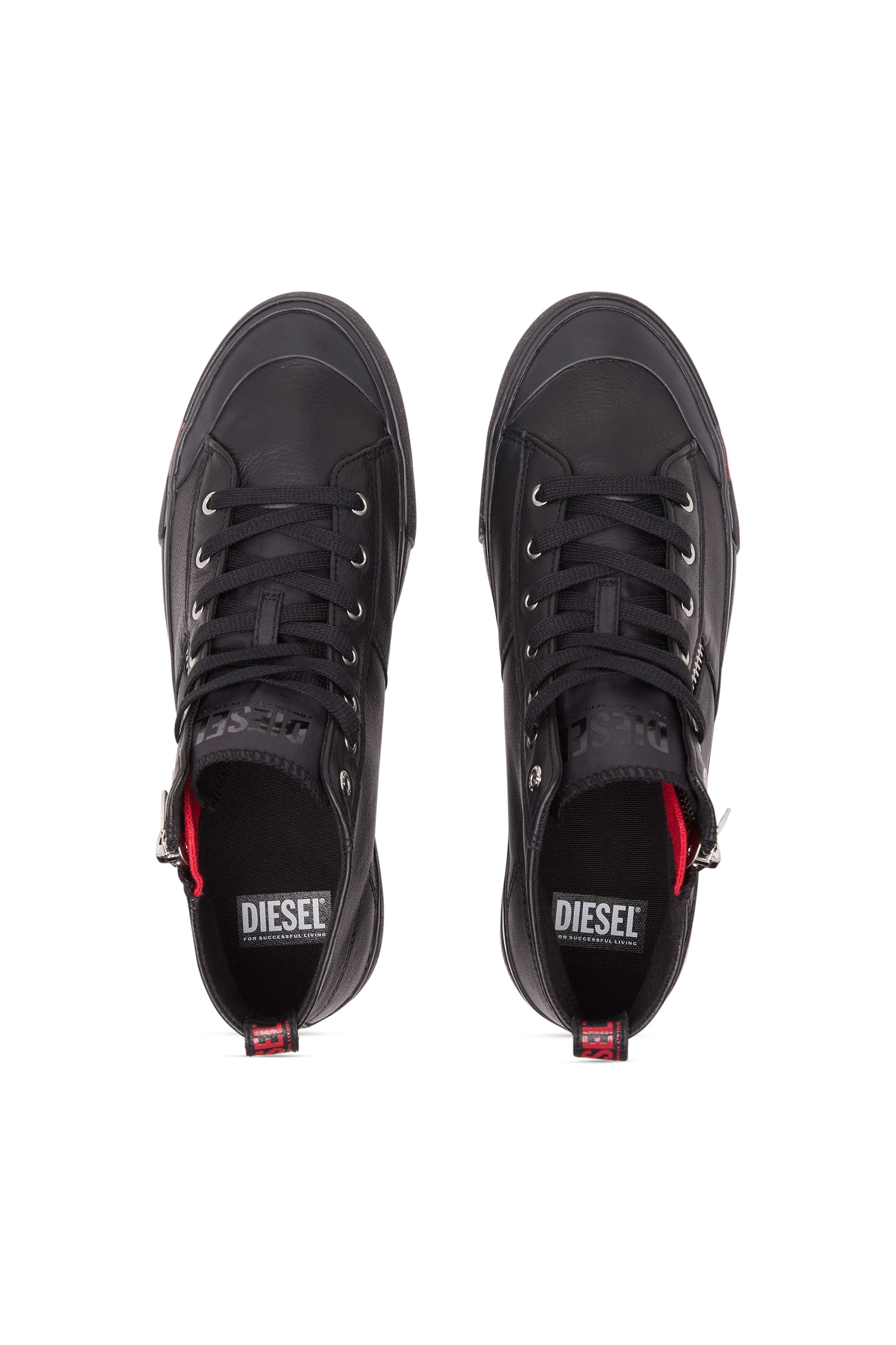 Diesel - S-ATHOS ZIP, Man's S-Athos Zip-High-top sneakers in premium leather in Black - 5