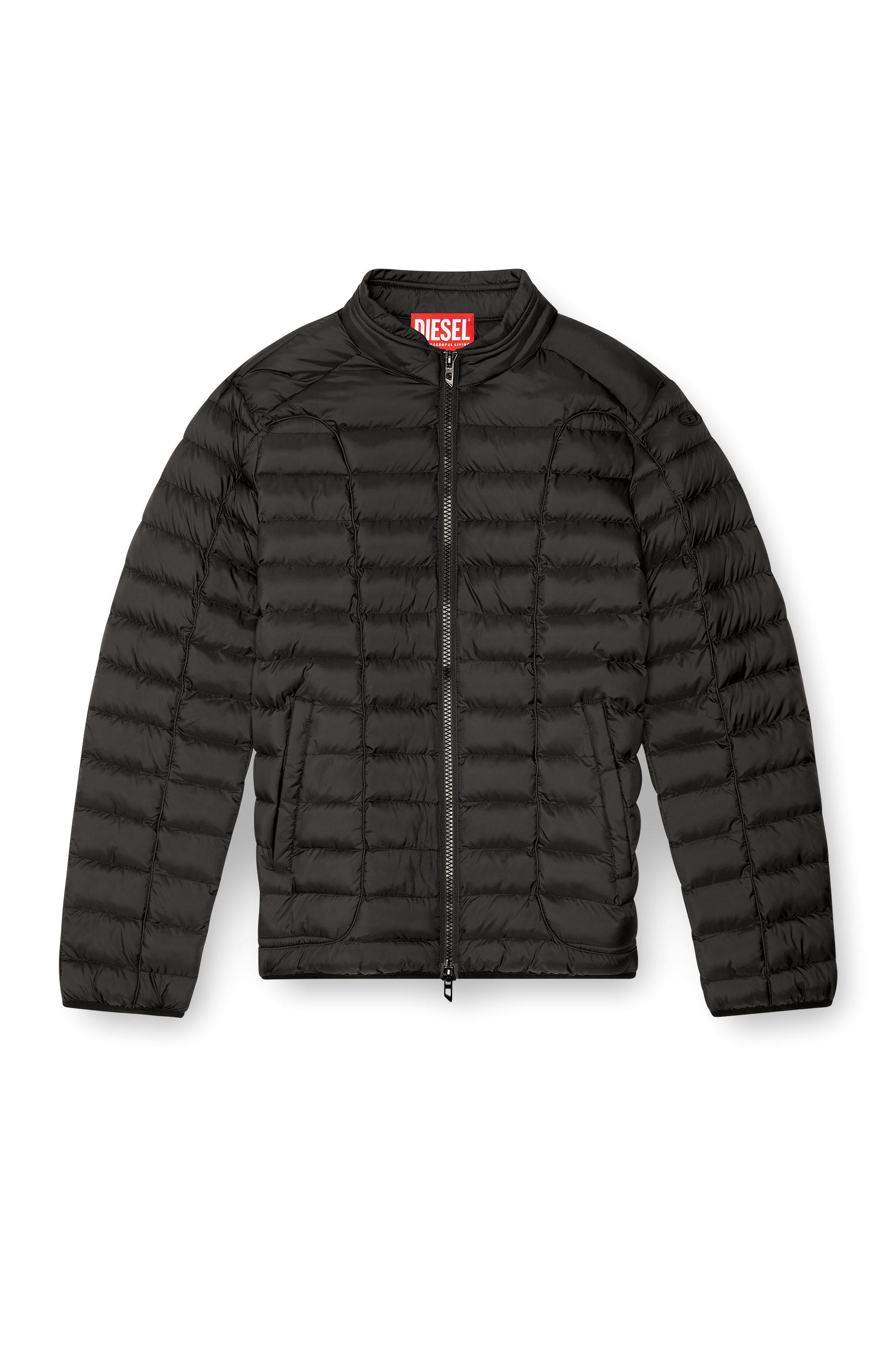 Diesel - W-PILOT, Chaqueta puffer en nailon ligero Hombre in Negro - 6