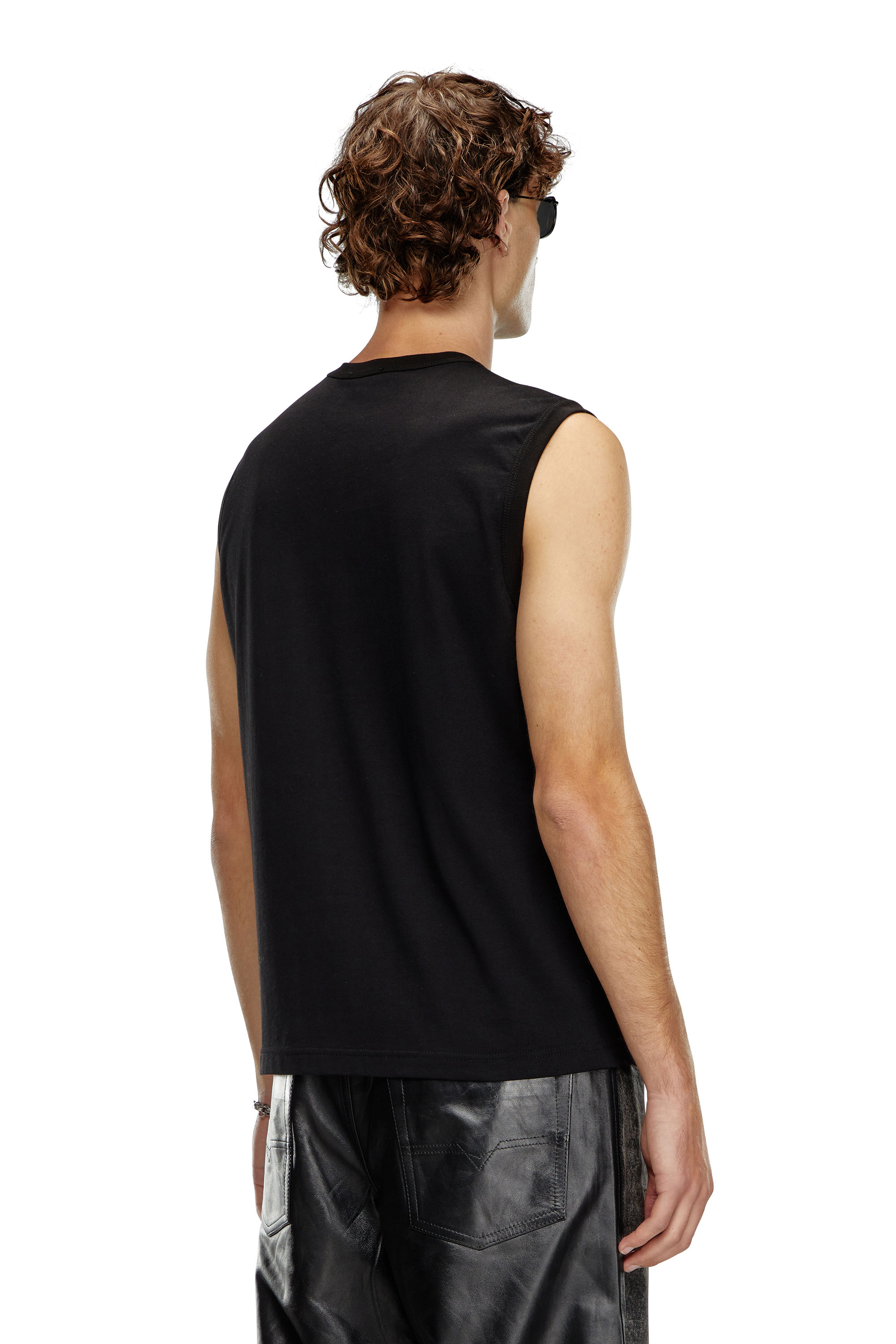 Diesel - T-BISCO-OD, Camiseta sin mangas con Oval D moldeado por inyección Hombre in Negro - 3